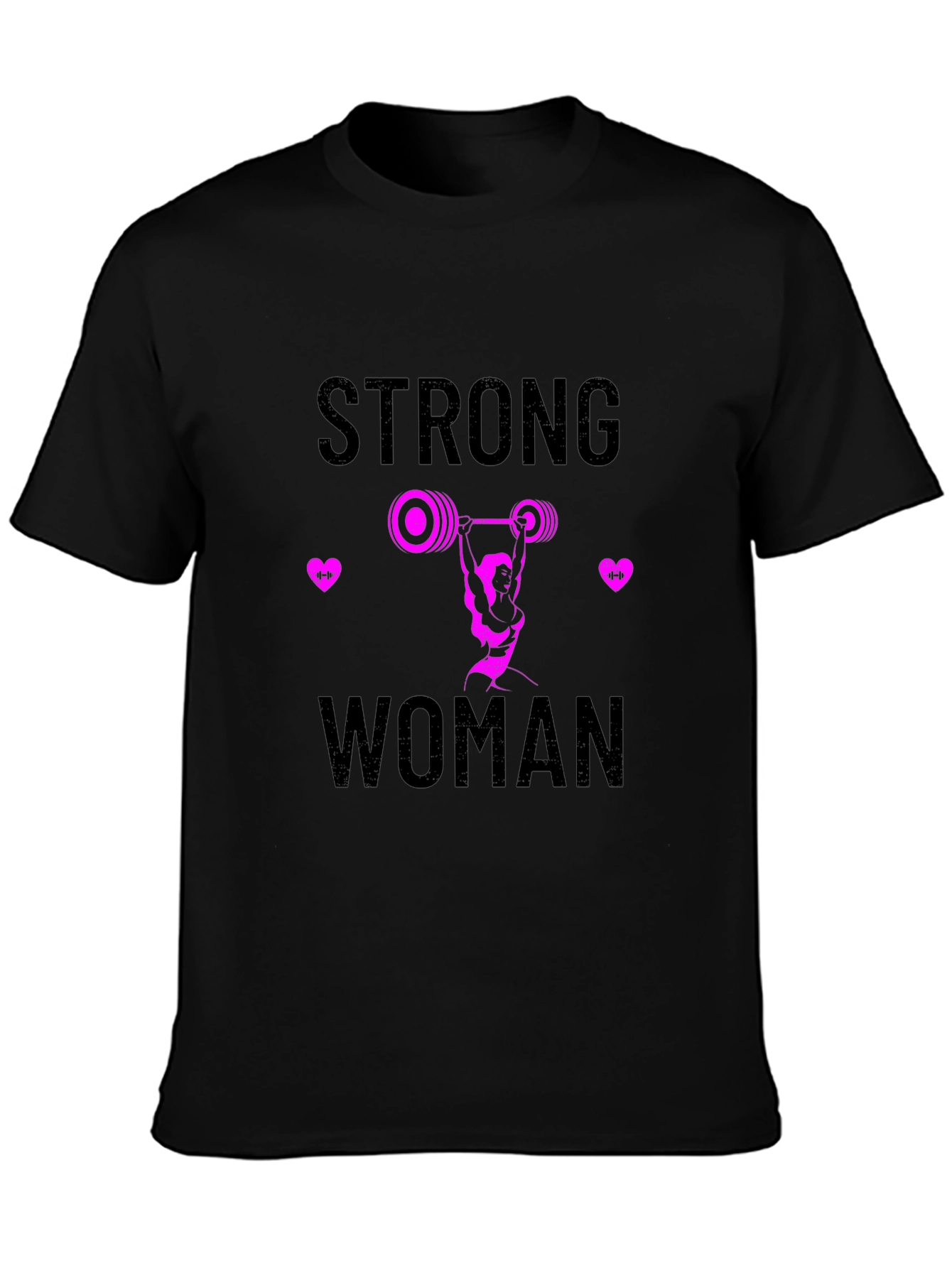 Black Strong Woman Graphic T-Shirt - Black view 3