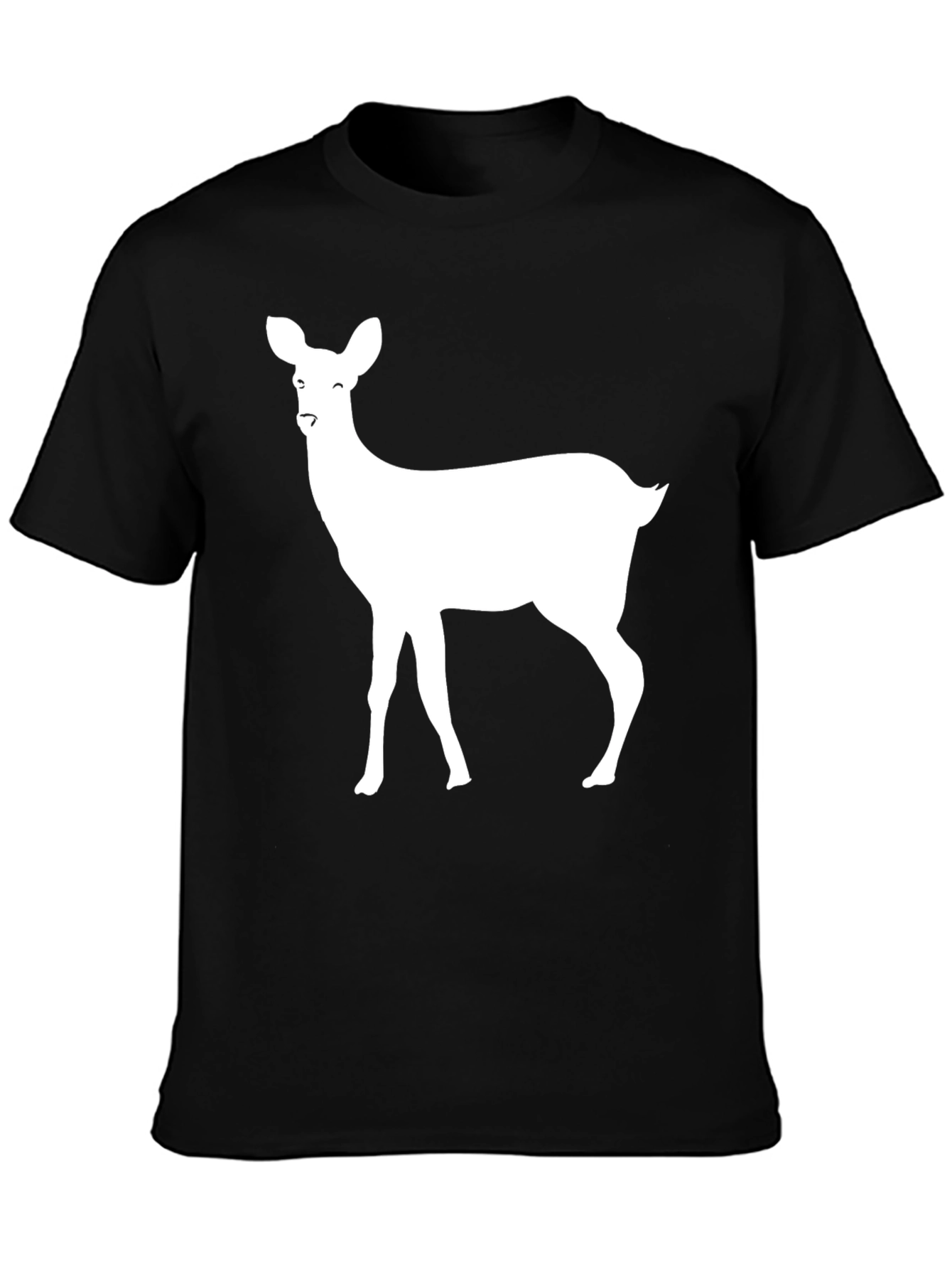 Black Deer Graphic Tee - Stylish Black Cotton T-Shirt view 3