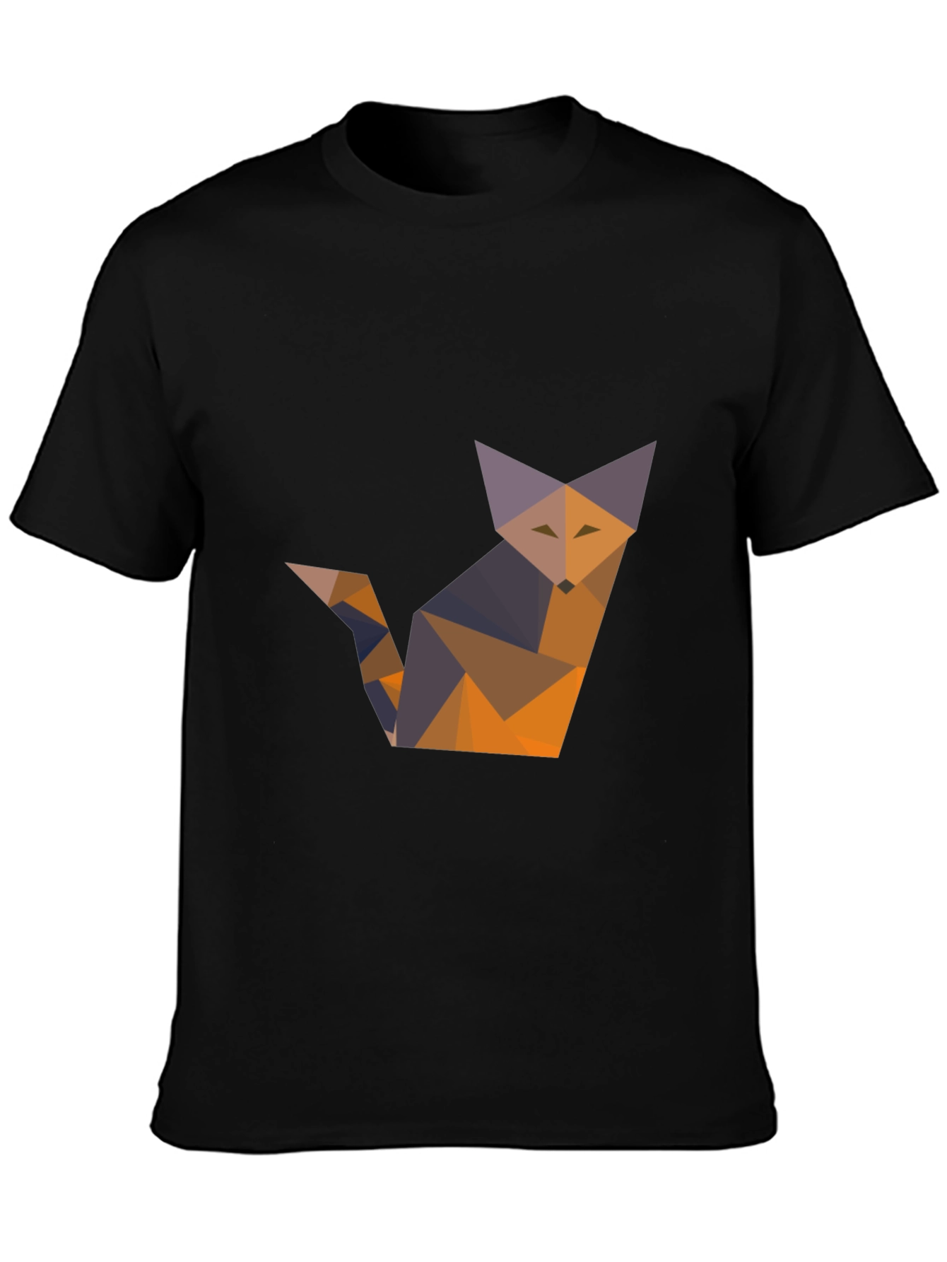 Black Geometric Fox T-Shirt - Modern Graphic Tee view 3