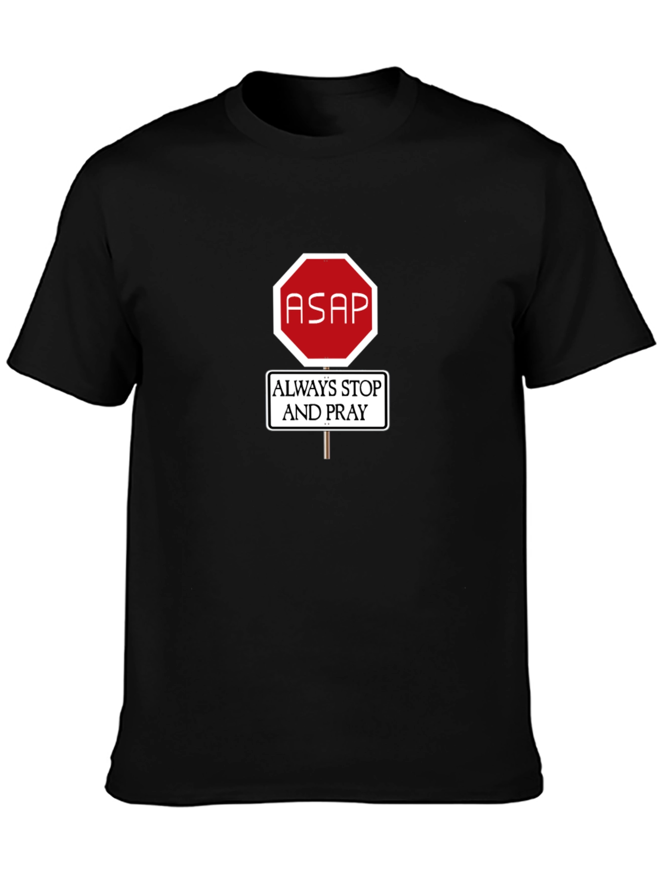 Black ASAP Always Stop & Pray Graphic Tee view 3