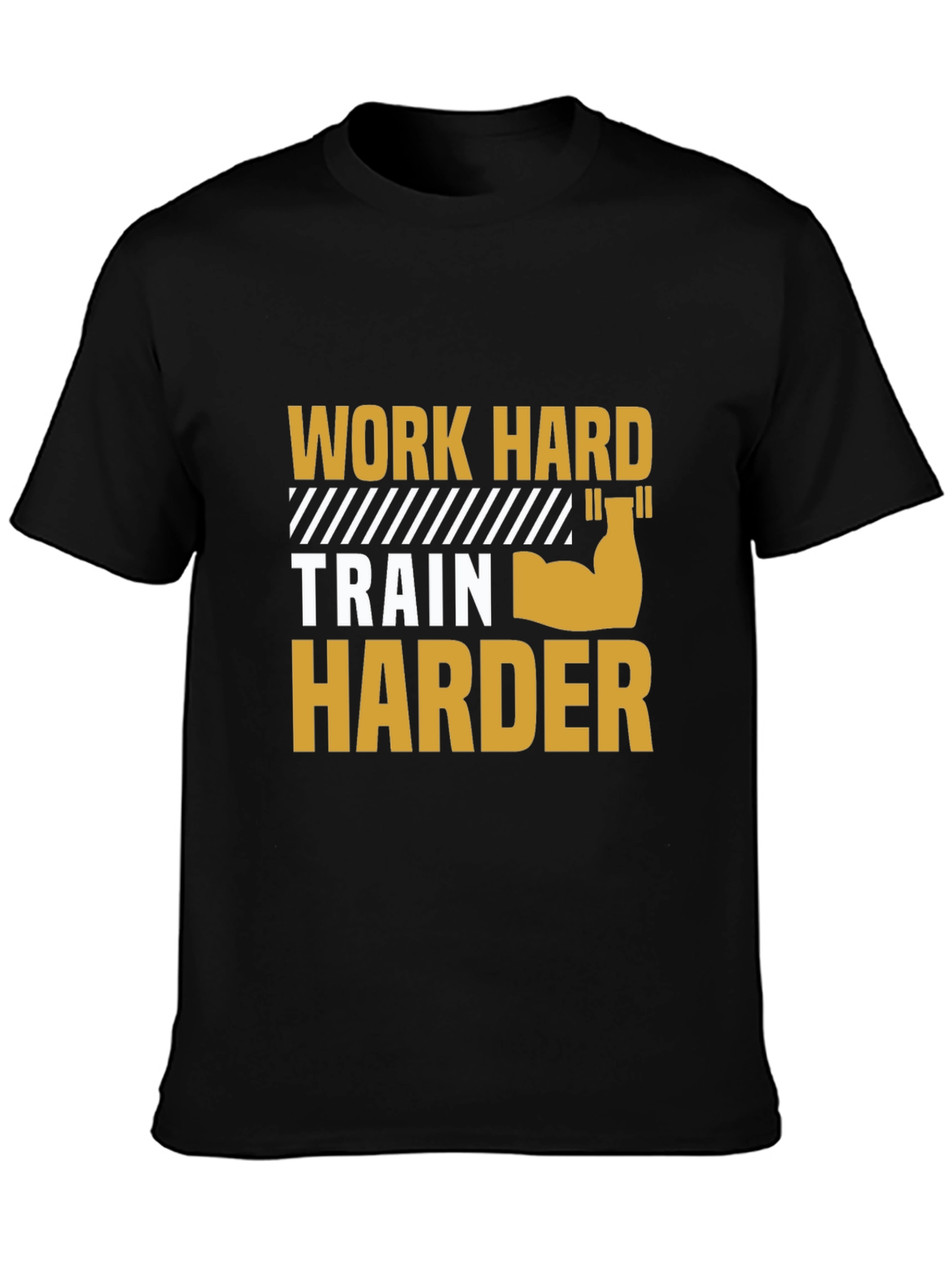 Black Work Harder Train Harder Gym T-Shirt view 3
