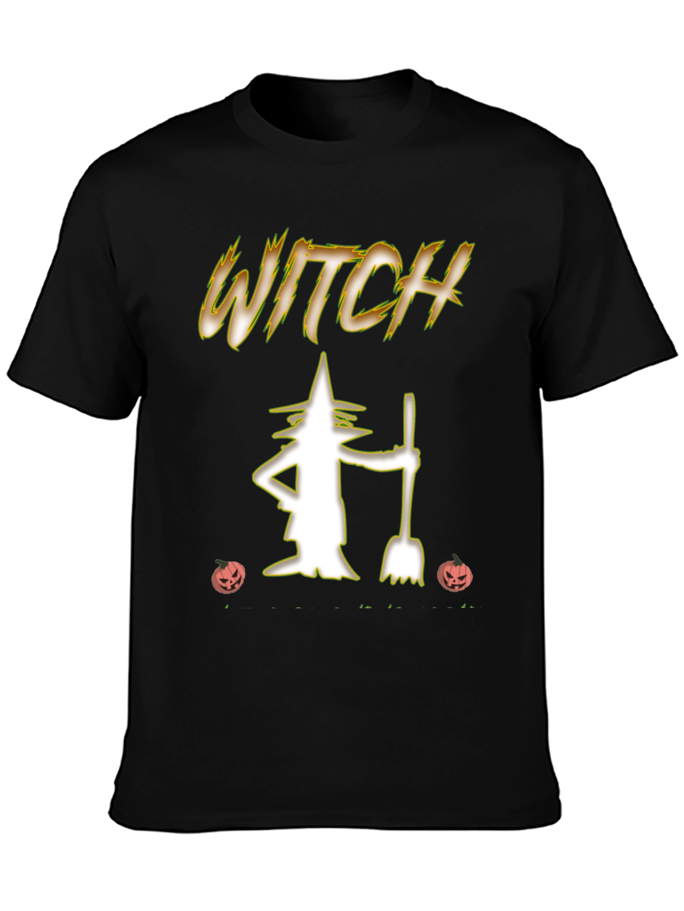Black Witch Halloween T-Shirt view 3