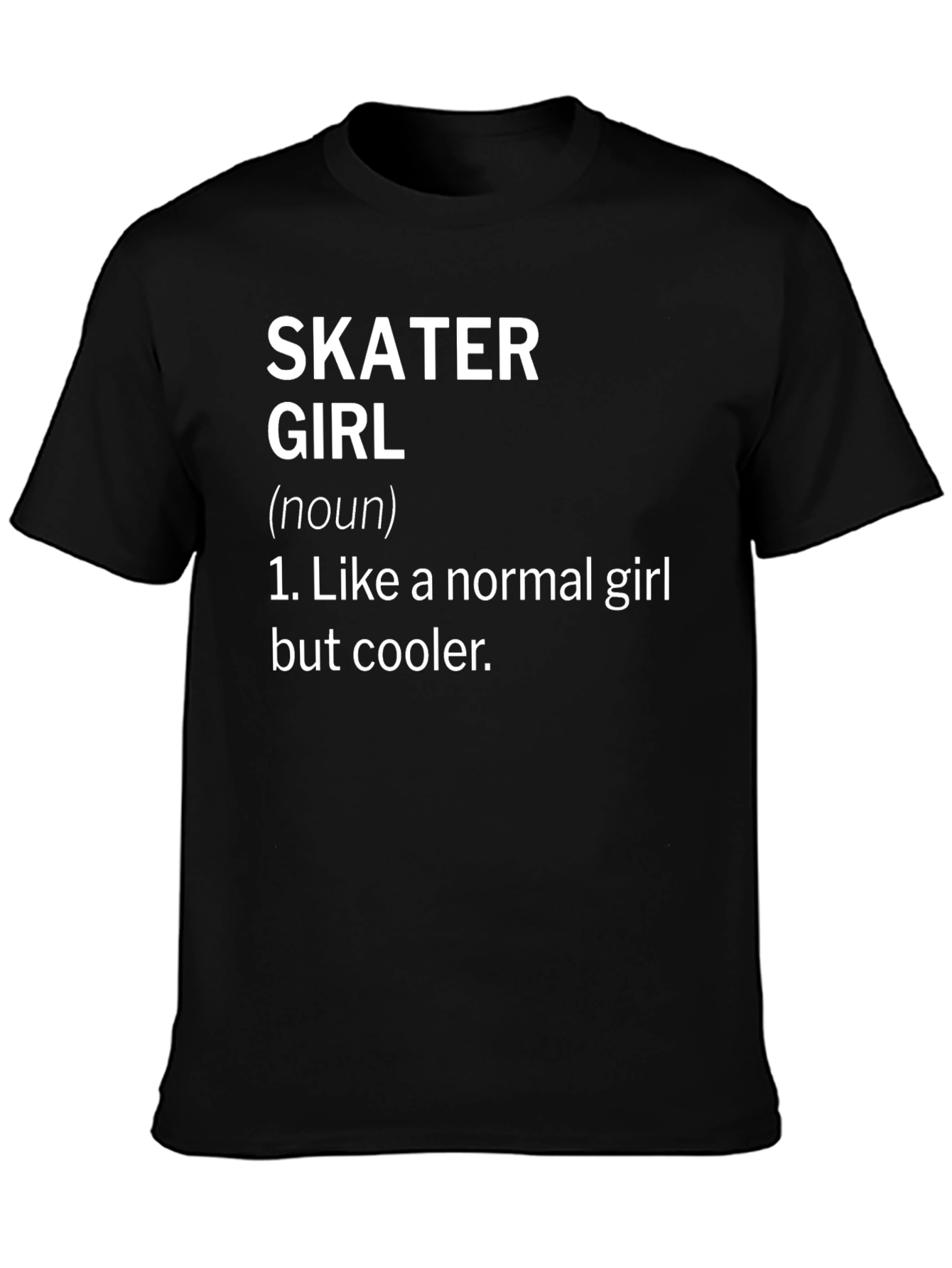 Black Skater Girl Definition T-Shirt view 3