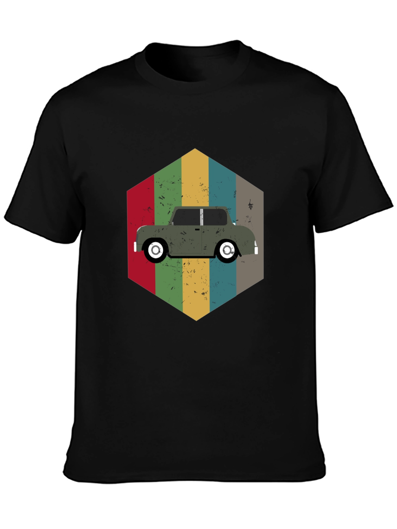 Black Vintage Car Graphic T-Shirt - Retro Style view 3