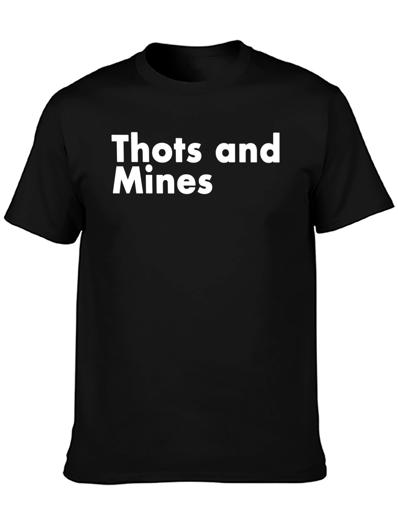 Black "Thots and Mines" Graphic T-Shirt - Unisex Black Tee view 3