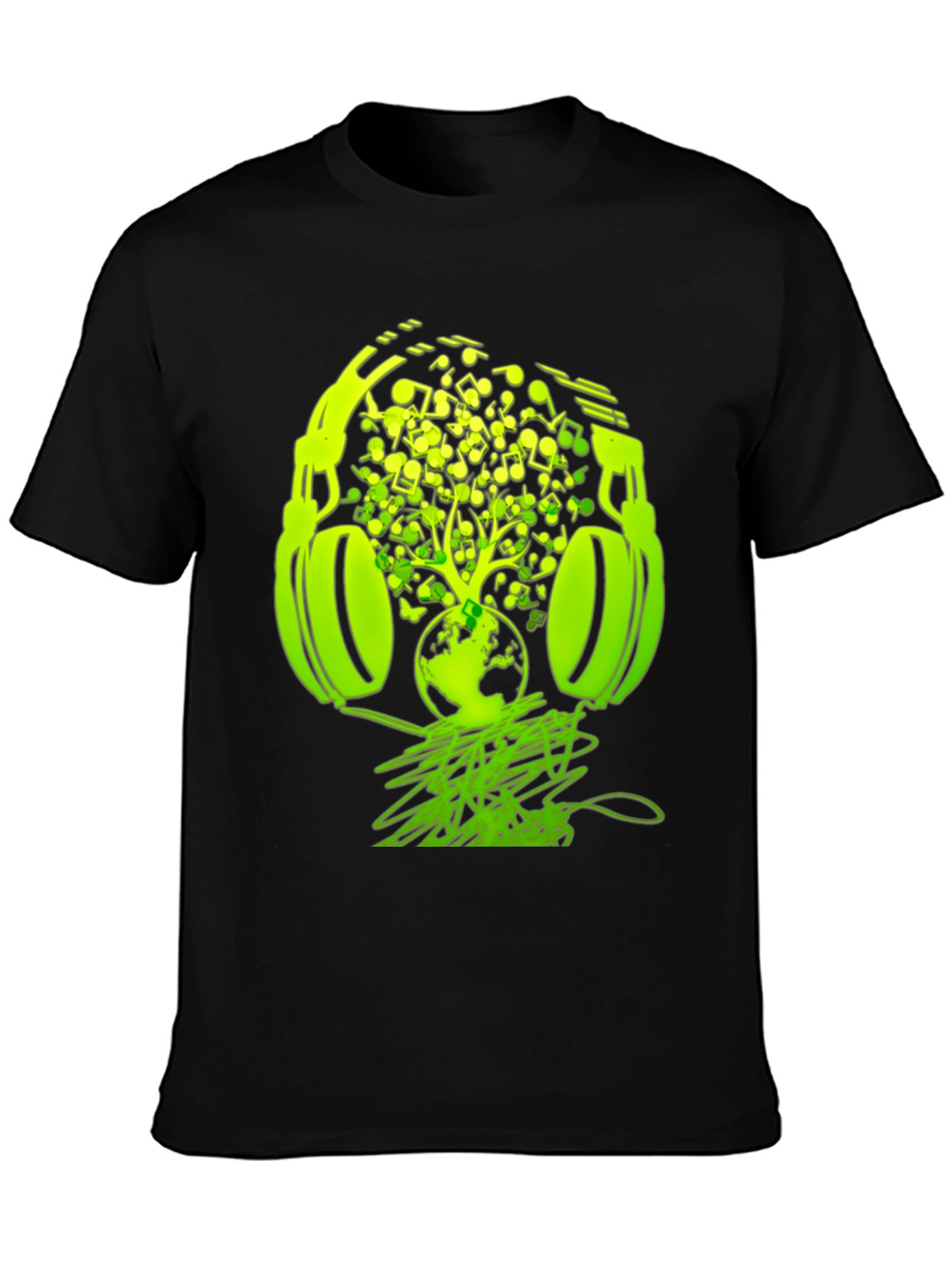 Black Earth Beats T-Shirt: Music Headphones Graphic Tee view 3
