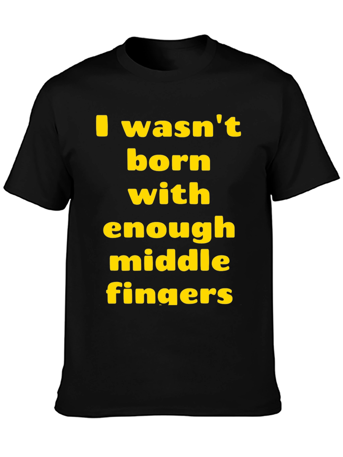 Black Funny Sarcastic T-Shirt: Middle Finger Graphic Tee view 3