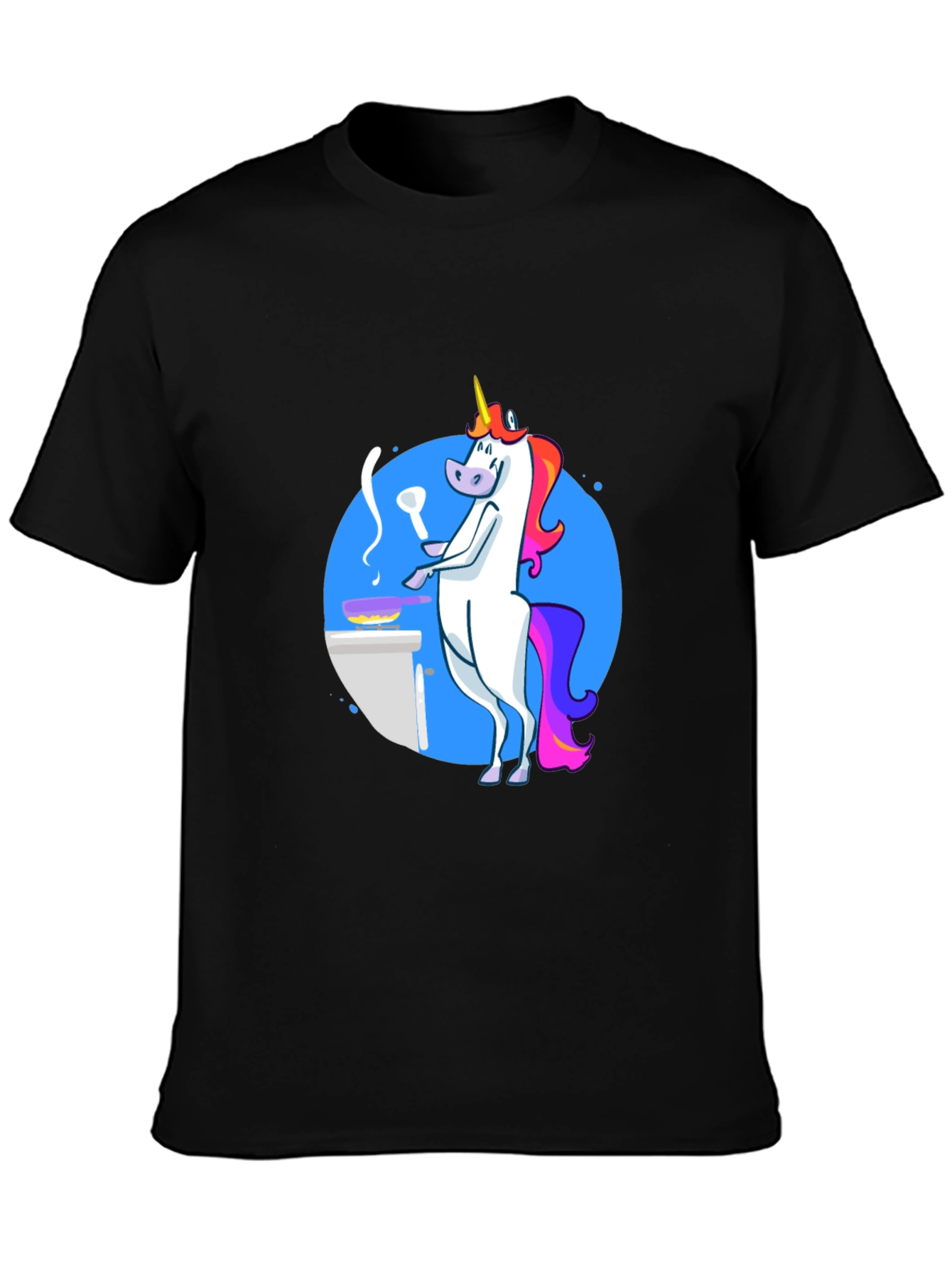 Black Unicorn Chef T-Shirt view 3