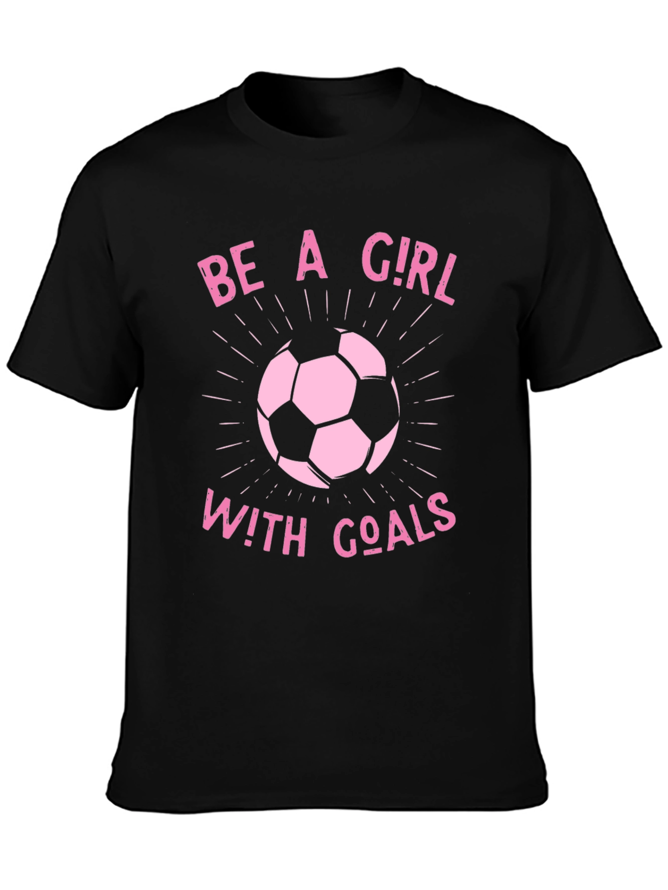 Black Girl With Goals Soccer T-Shirt - Black view 3