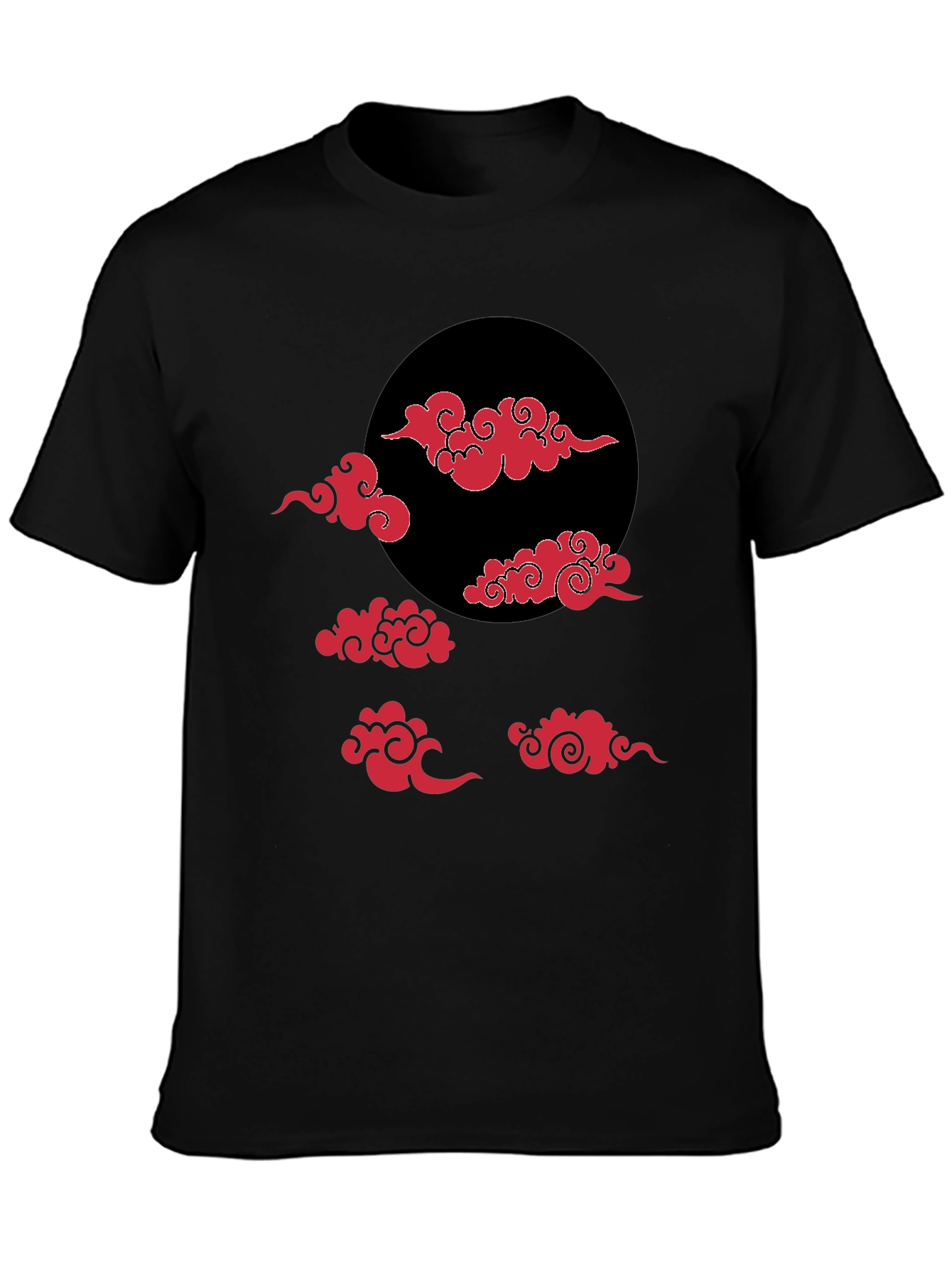 Black Cloud Pattern Graphic Tee - Black T-Shirt view 3