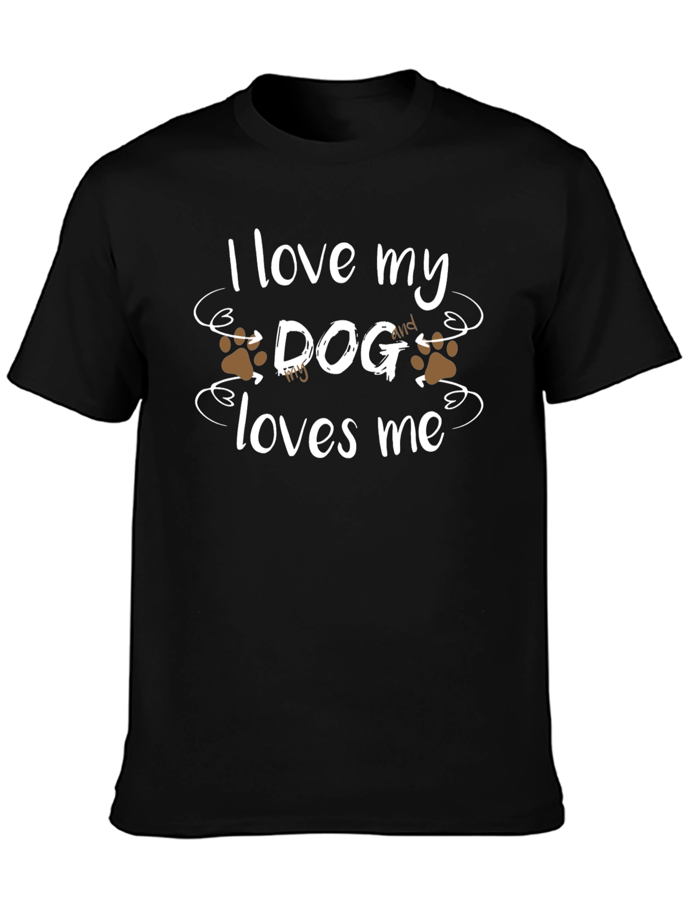 Black I Love My Dog T-Shirt view 3