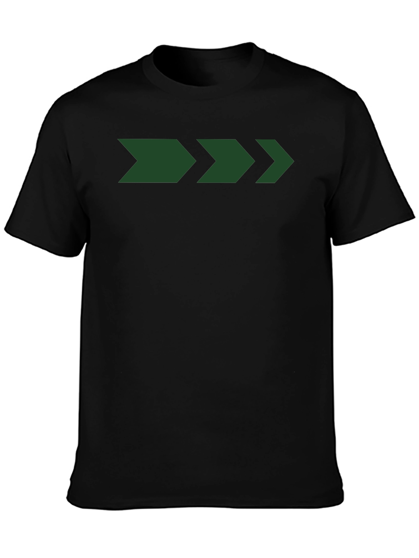 Men's Black T-Shirt with Green Arrow Graphic - 3