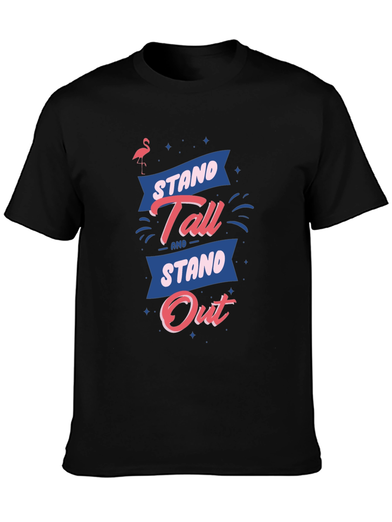 Black Stand Tall Graphic Print Tee view 3