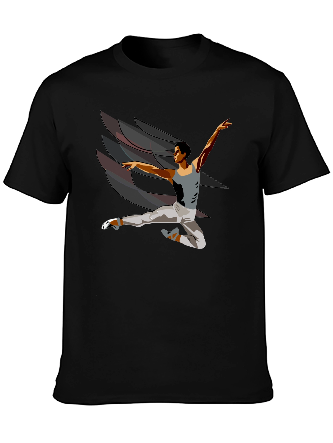 Black Ballet Dancer Graphic T-Shirt - Black view 3
