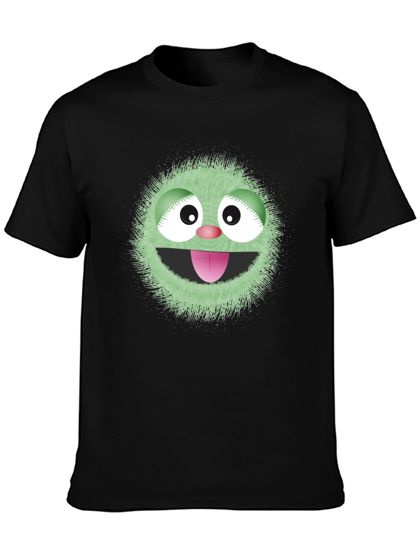 Black Fun Monster Graphic Tee - Black Cotton T-Shirt view 3