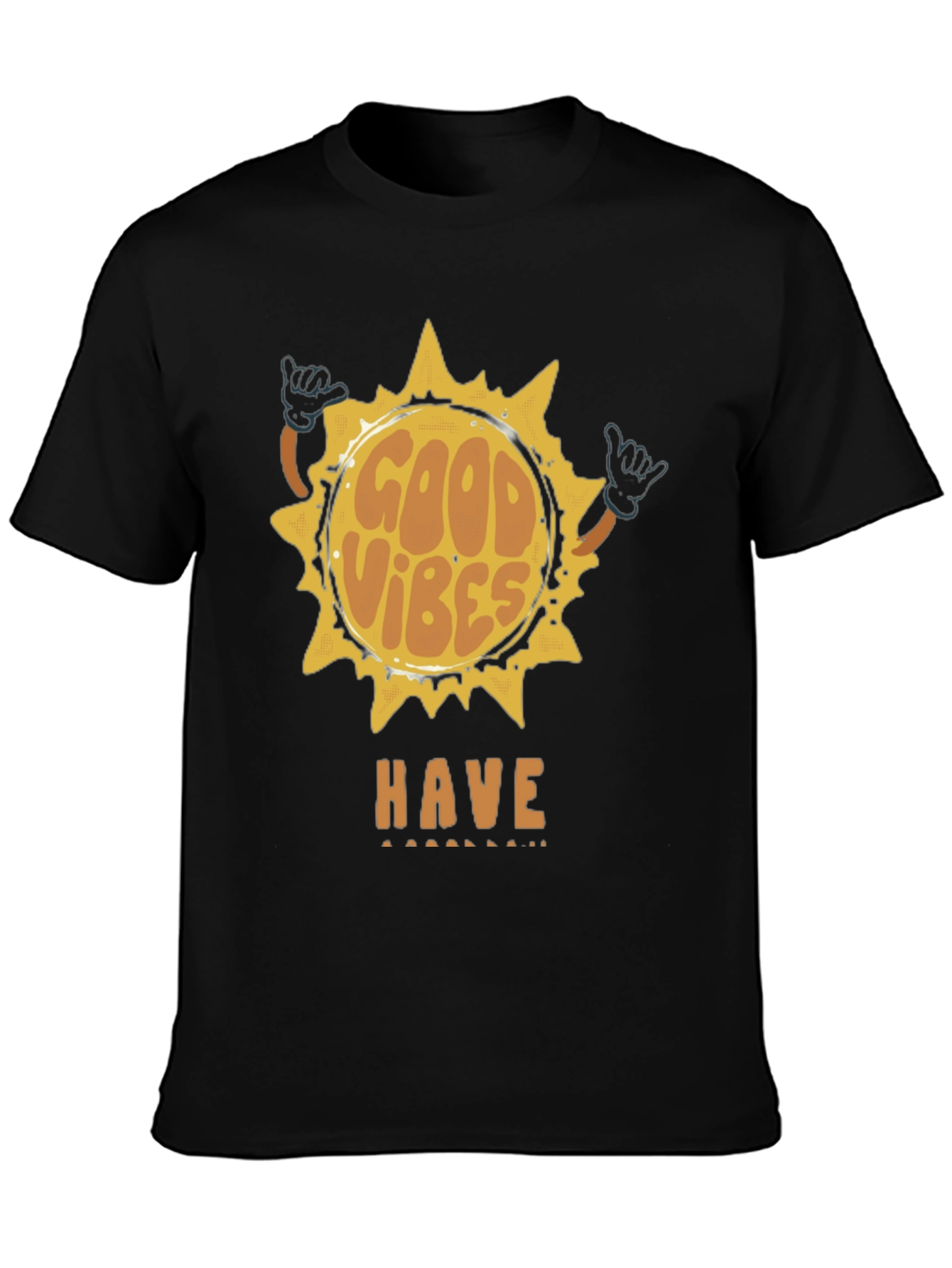 Black Good Vibes Graphic T-Shirt - Black view 3