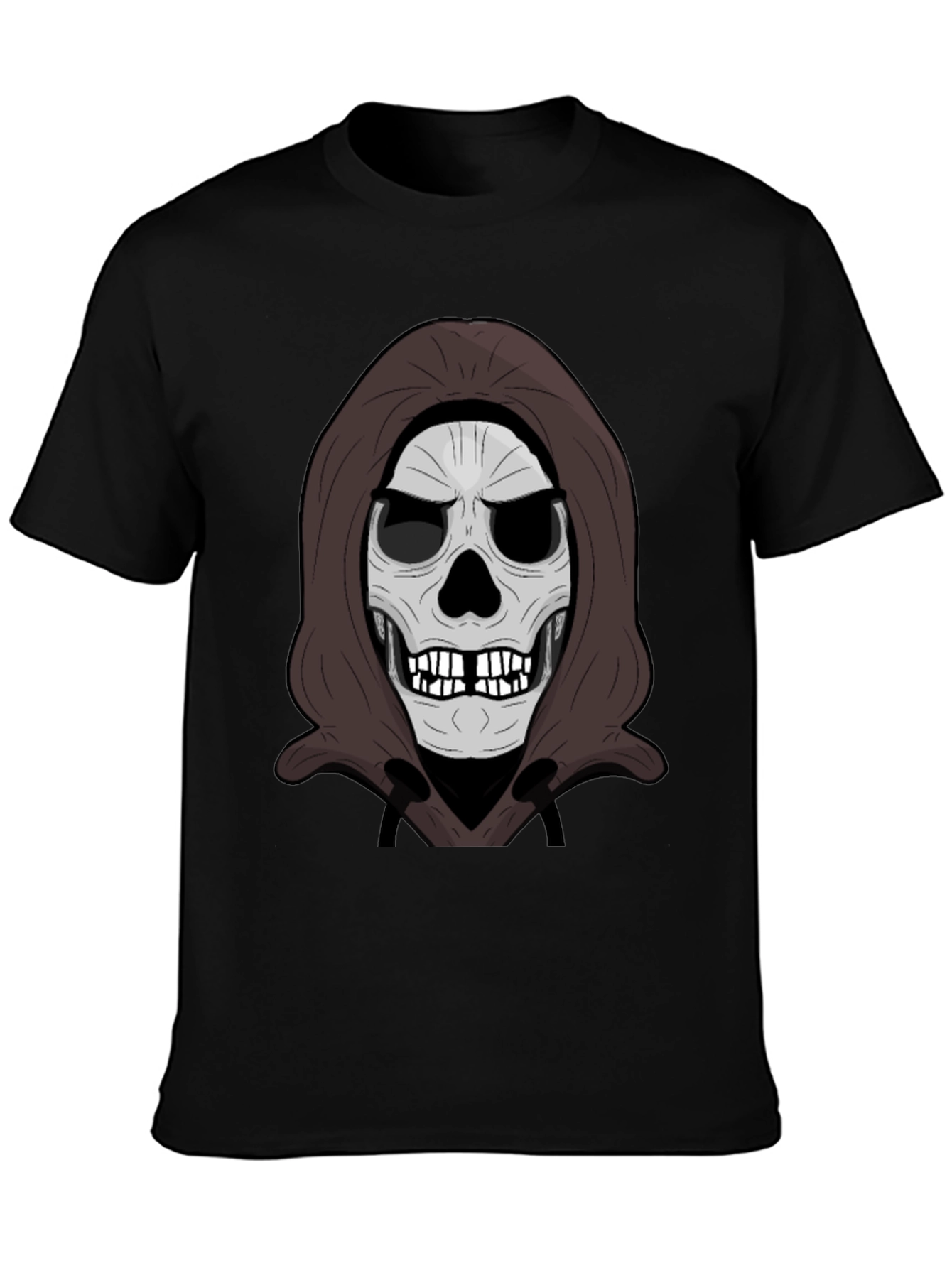 Black Grim Reaper Skull Graphic Black T-Shirt view 3