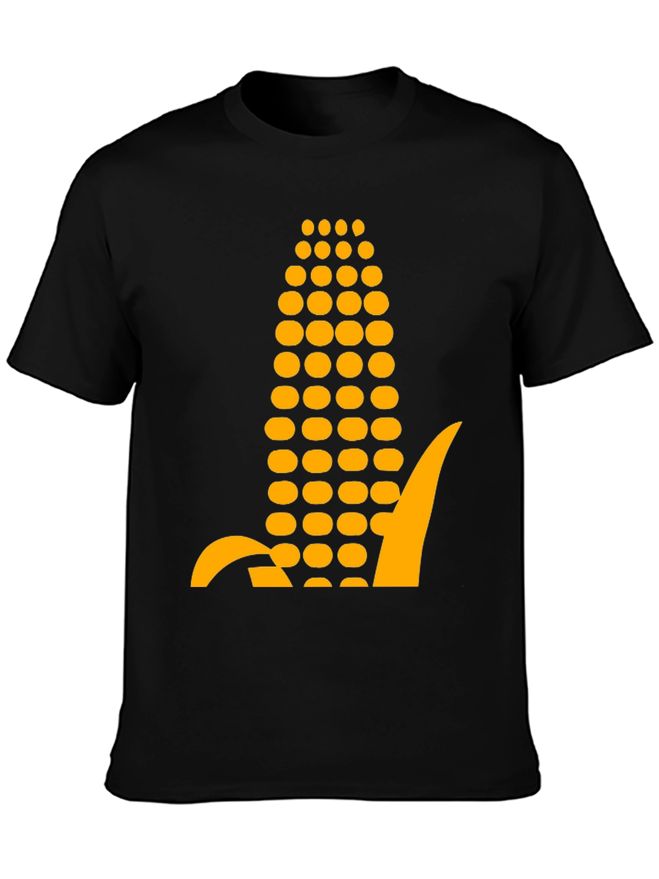 Black Corn Graphic Tee - Black Cotton T-Shirt view 3