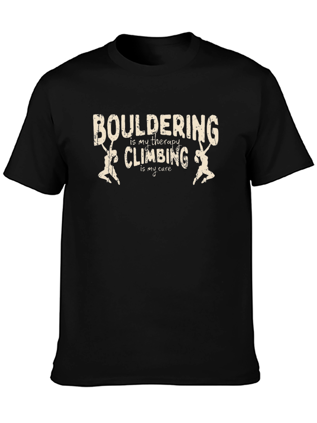 Black Bouldering Therapy Climbing Cure T-Shirt view 3