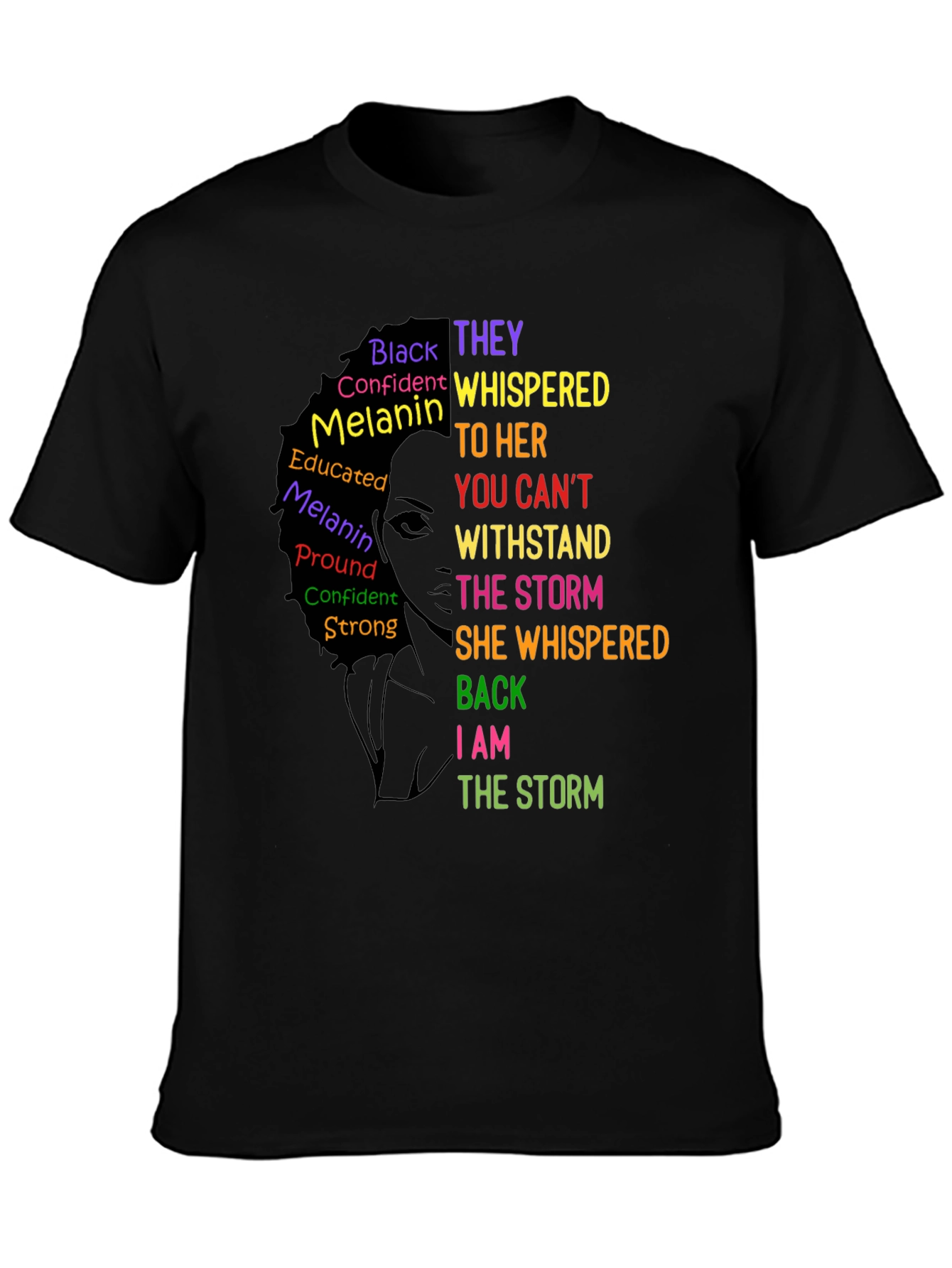 Black Empowered Woman T-Shirt: I Am The Storm Tee view 3
