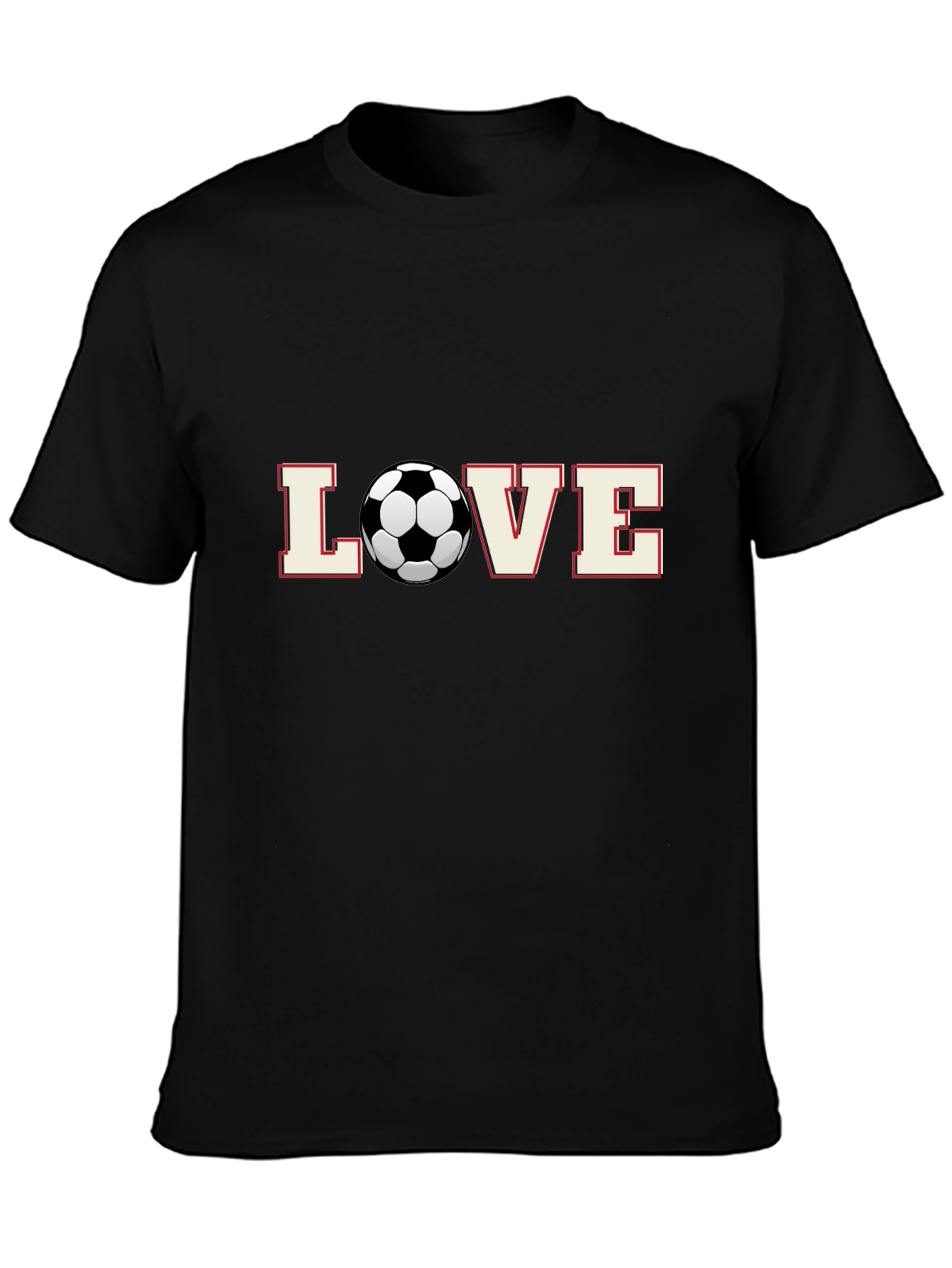 Black Soccer Love T-Shirt - Black view 3