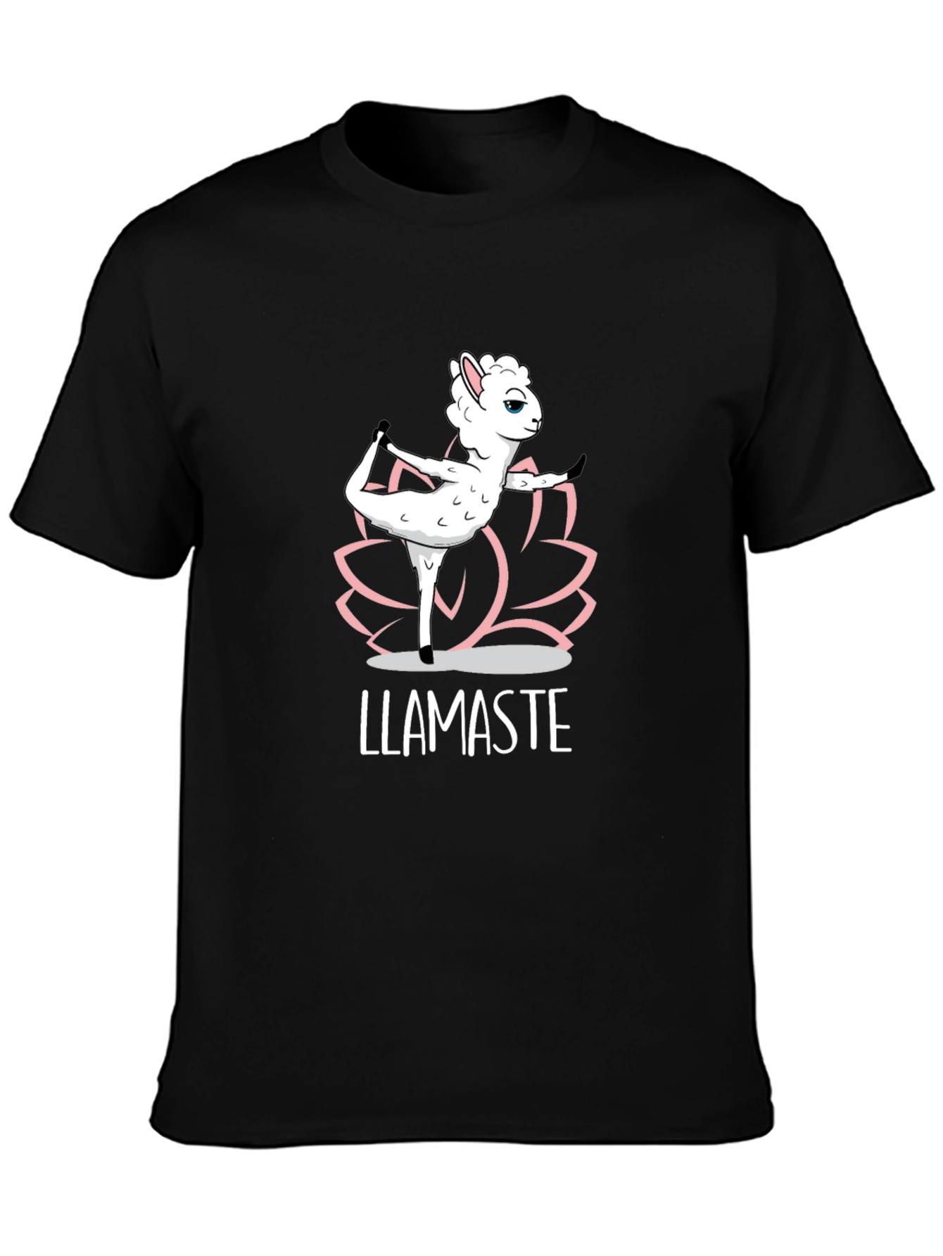 Black Llamaste Yoga T-Shirt view 3