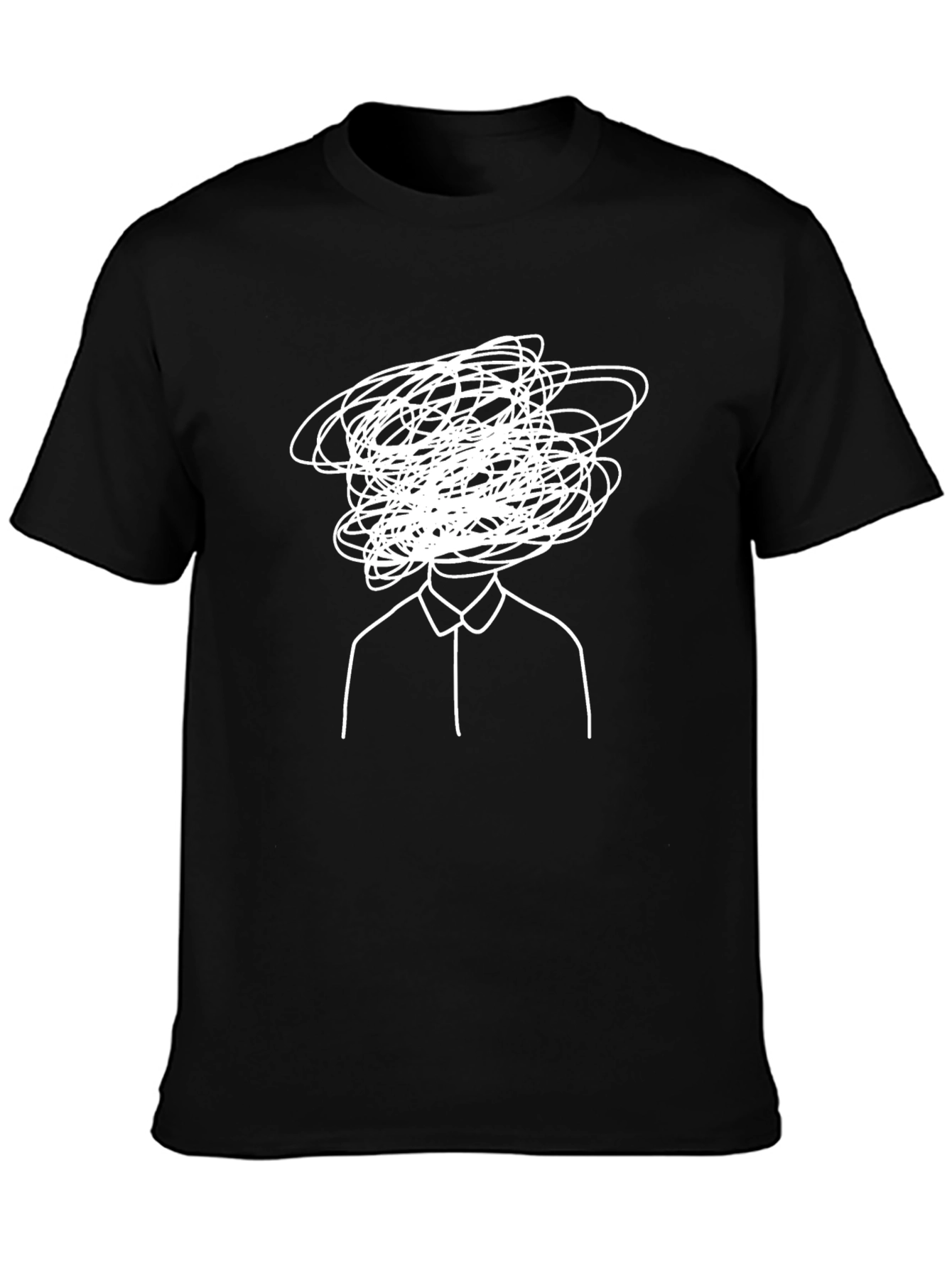 Black Abstract Mind Graphic Tee - Black T-Shirt view 3