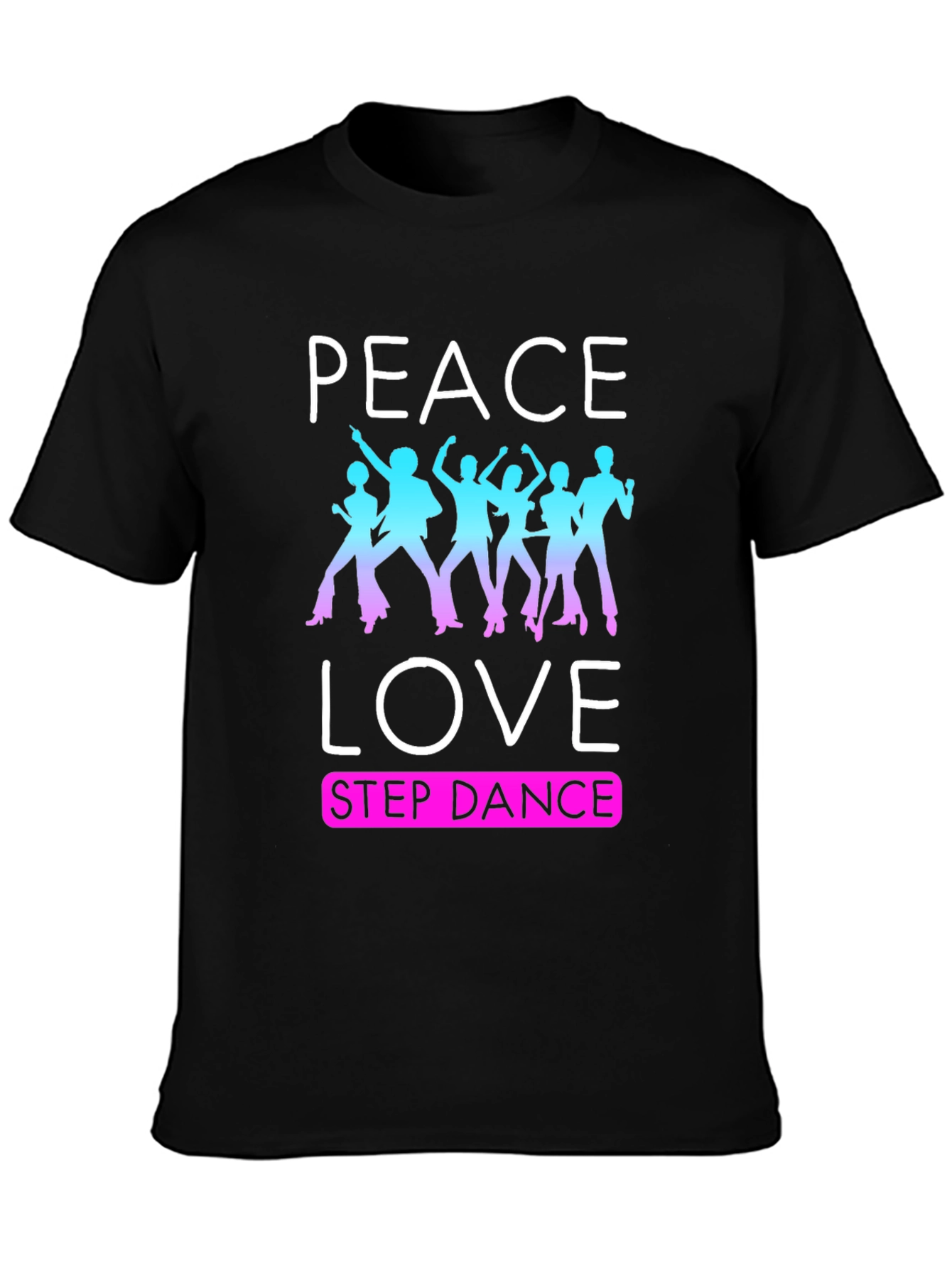 Black Peace Love Step Dance T-Shirt view 3