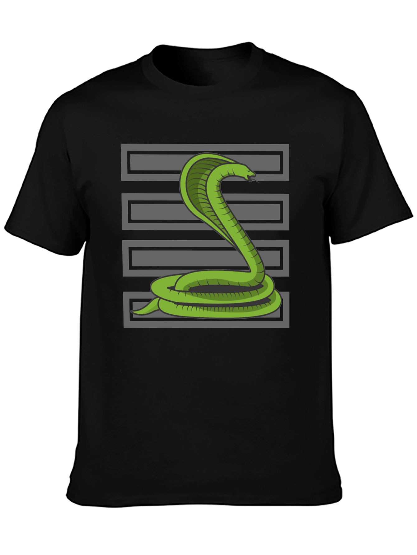 Black Cobra Snake T-Shirt - Graphic Tee for Men view 3