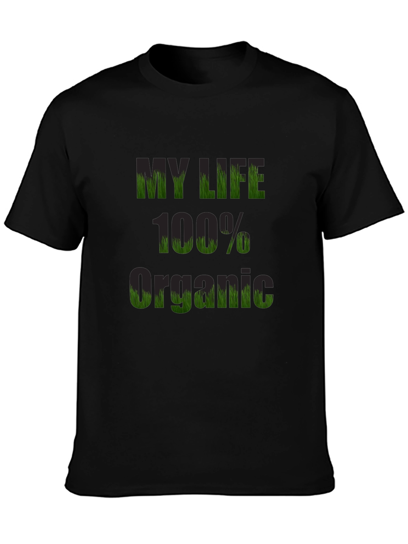 Black Organic Life T-Shirt - Black Cotton Tee view 3
