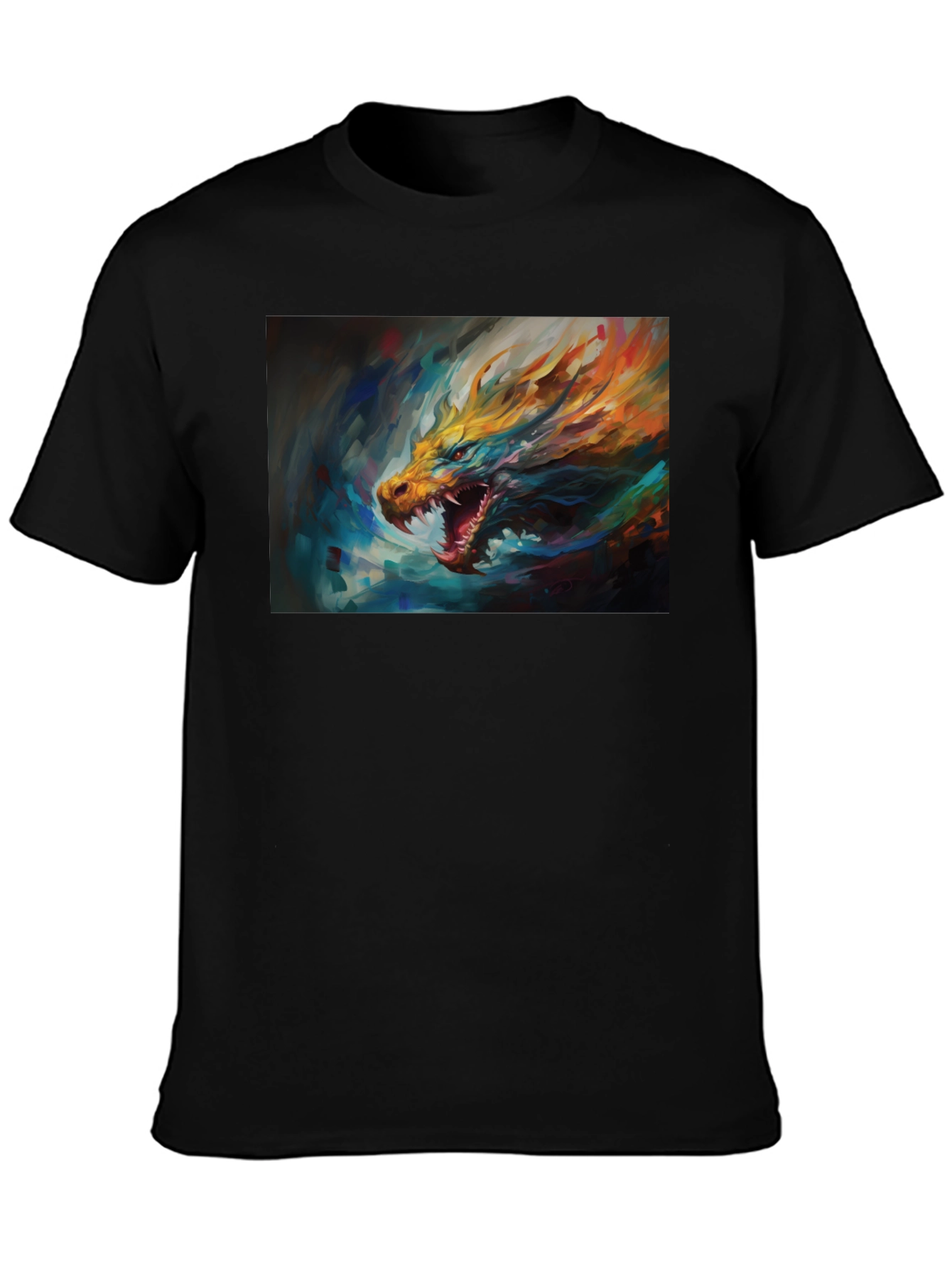 Black Dragon Graphic Tee - Men's Black Short Sleeve T-Shirt view 3