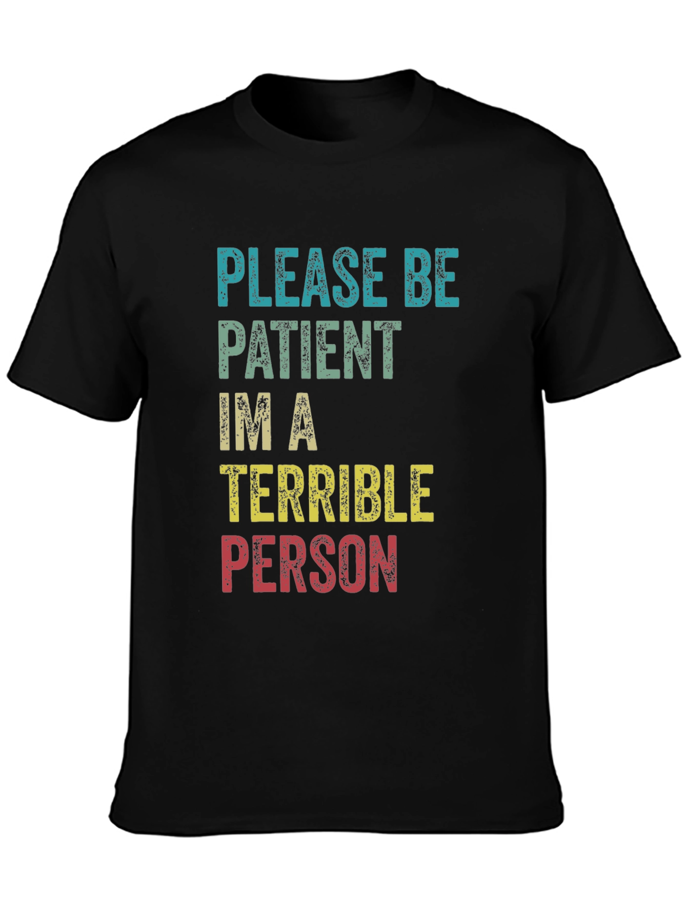 Black Please Be Patient Funny Graphic Tee view 3
