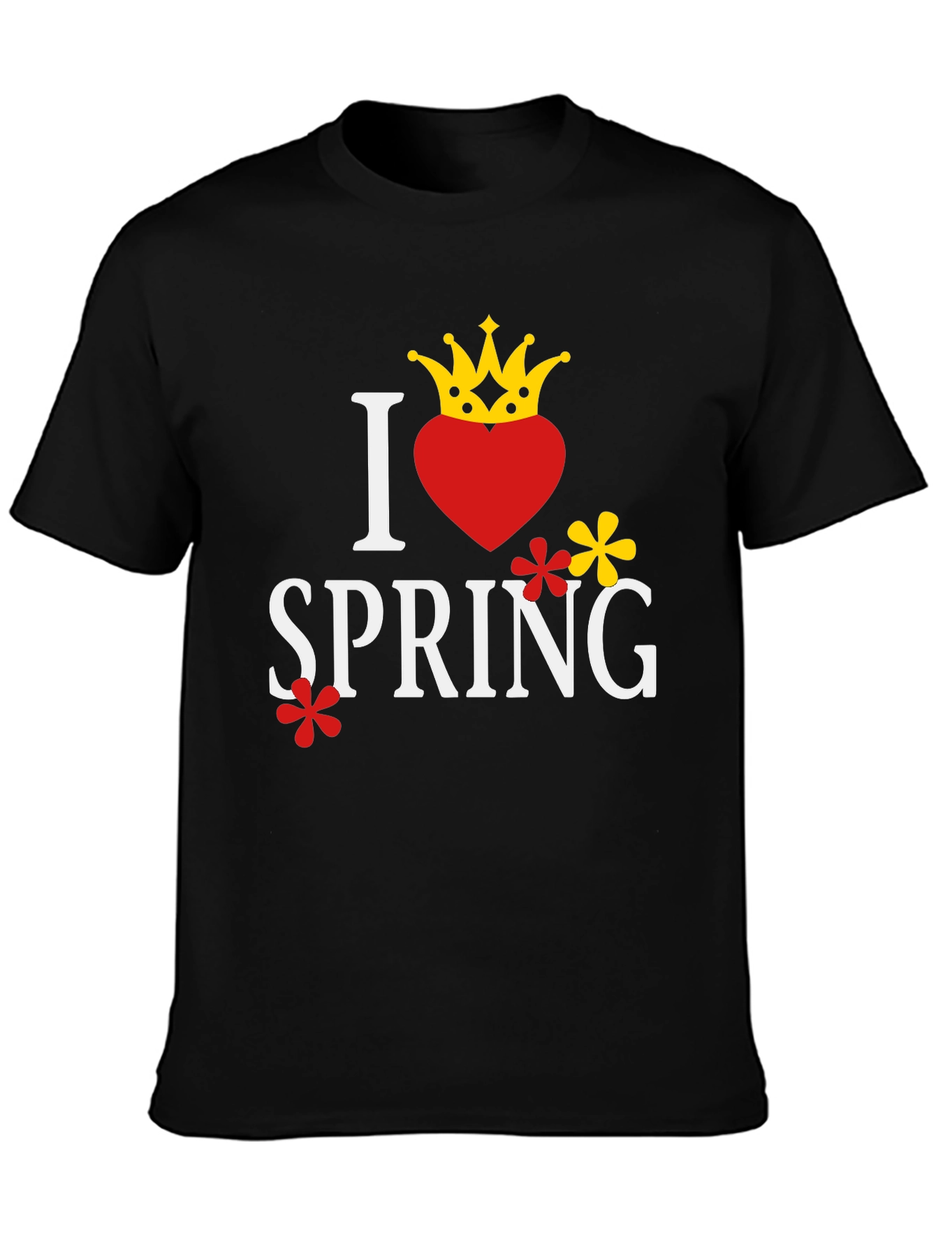 Black I Heart Spring Graphic Tee - Stylish Unisex T-Shirt view 3