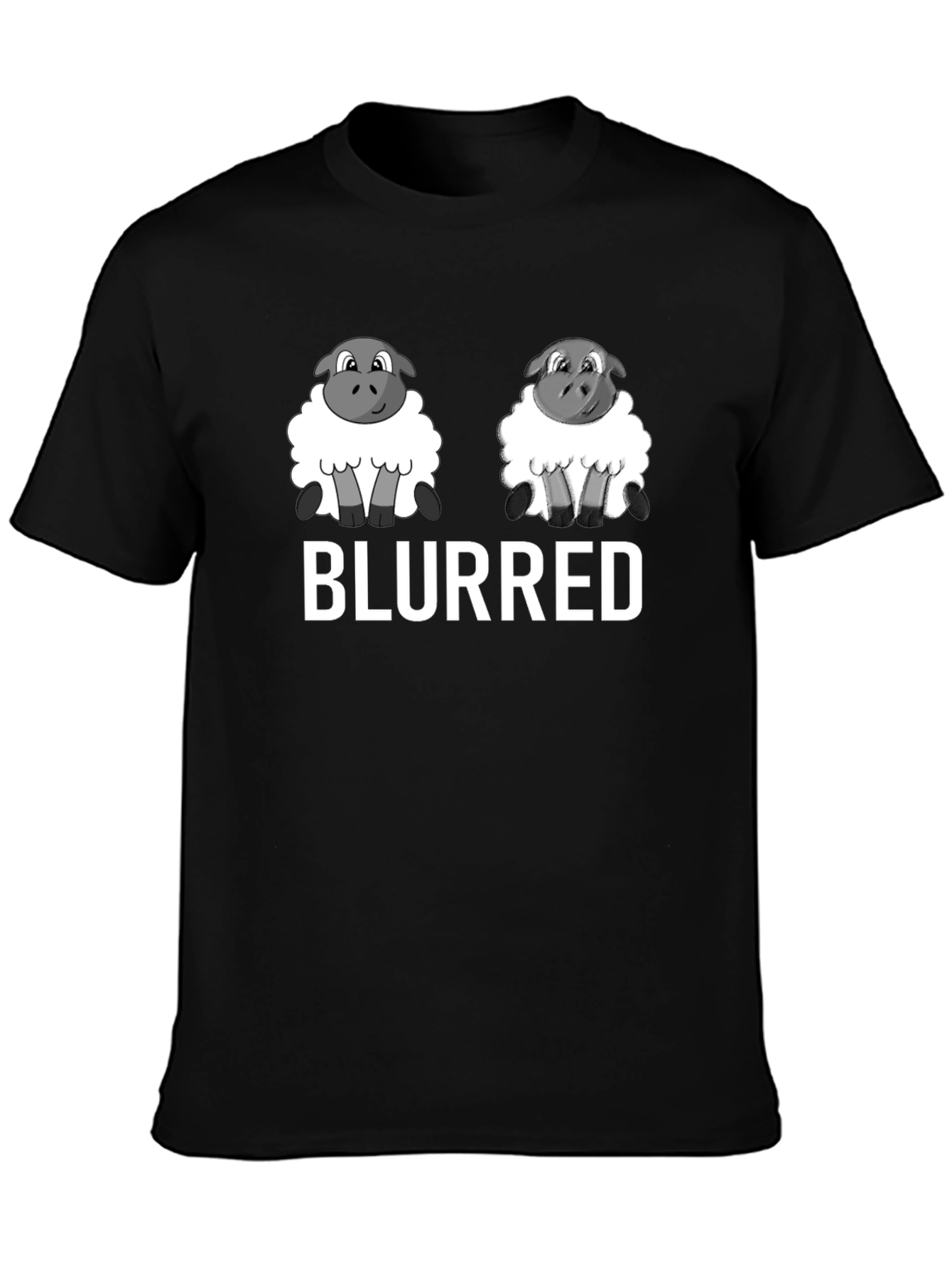 Black Blurred Sheep T-Shirt - Cute & Funny view 3