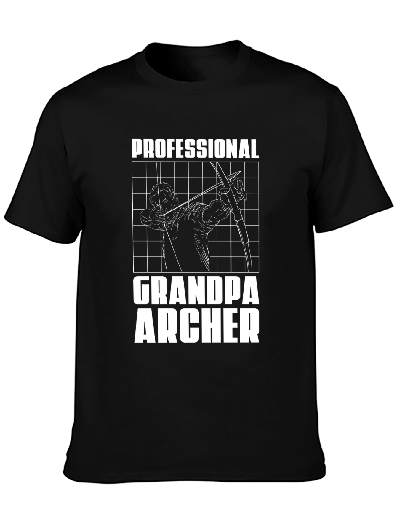 Black Grandpa Archer T-Shirt - Professional Archer Graphic Tee view 3