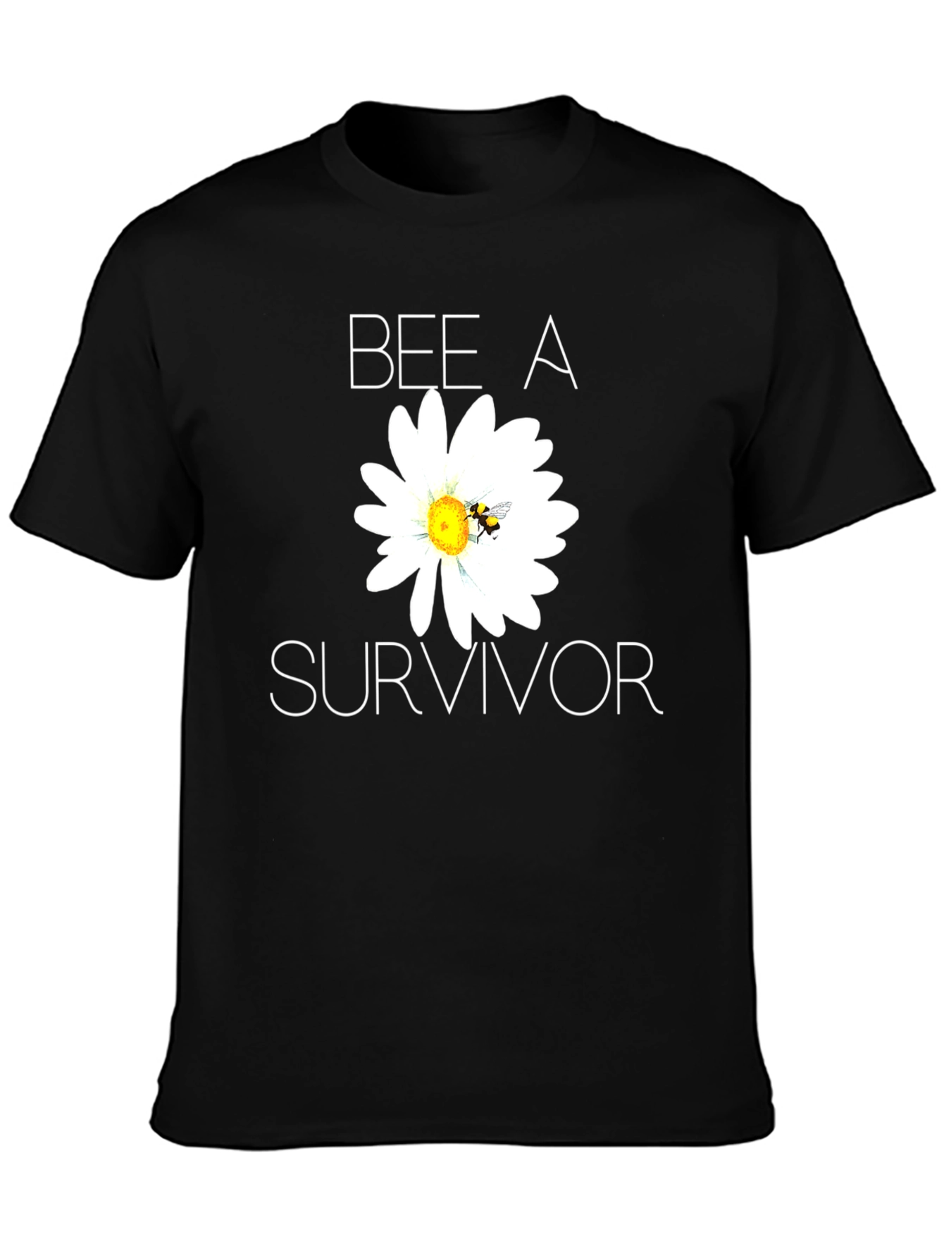 Black Bee A Survivor T-Shirt - Black Cotton Blend view 3