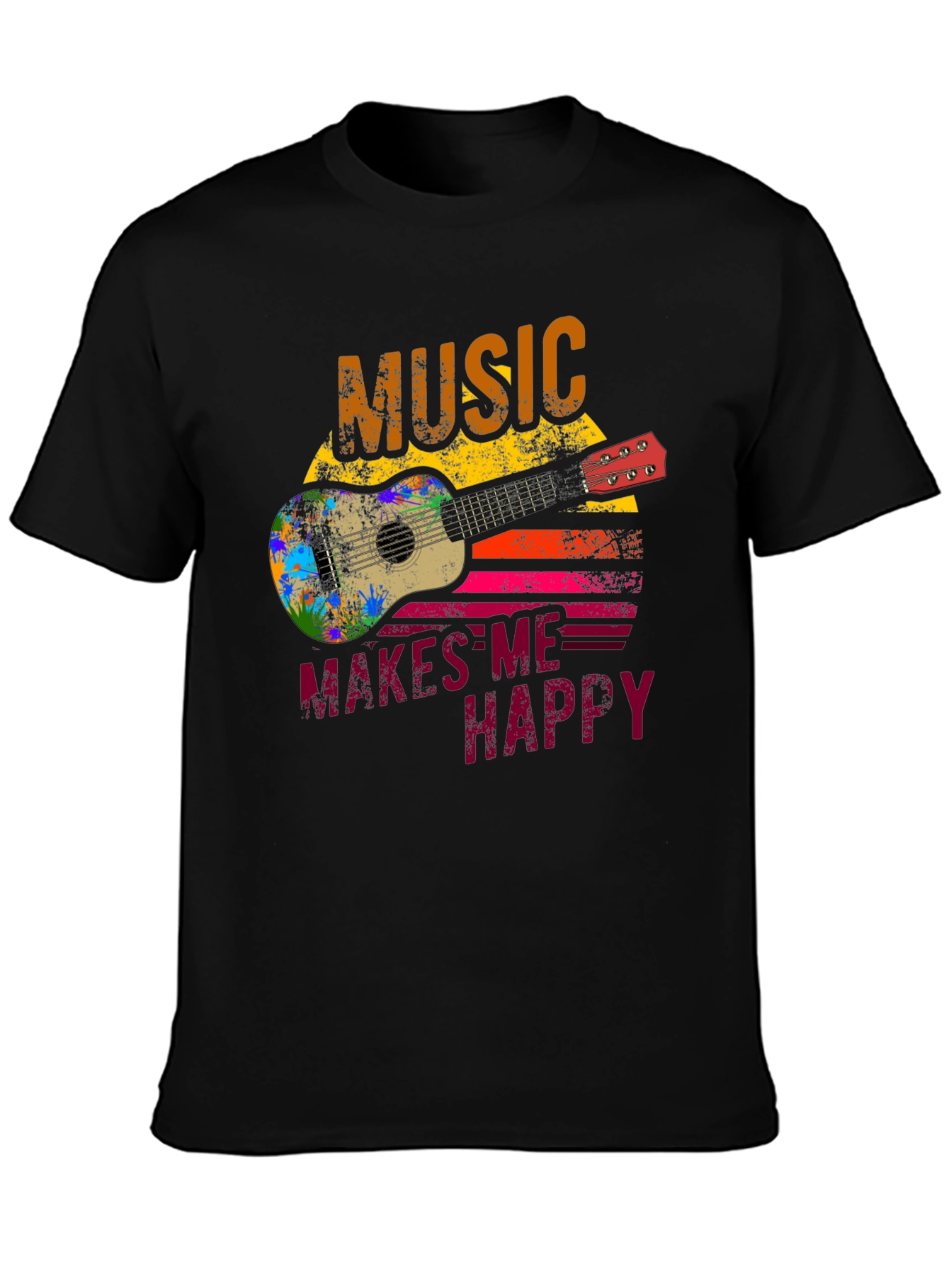 Black Music Makes Me Happy Graphic Tee view 3