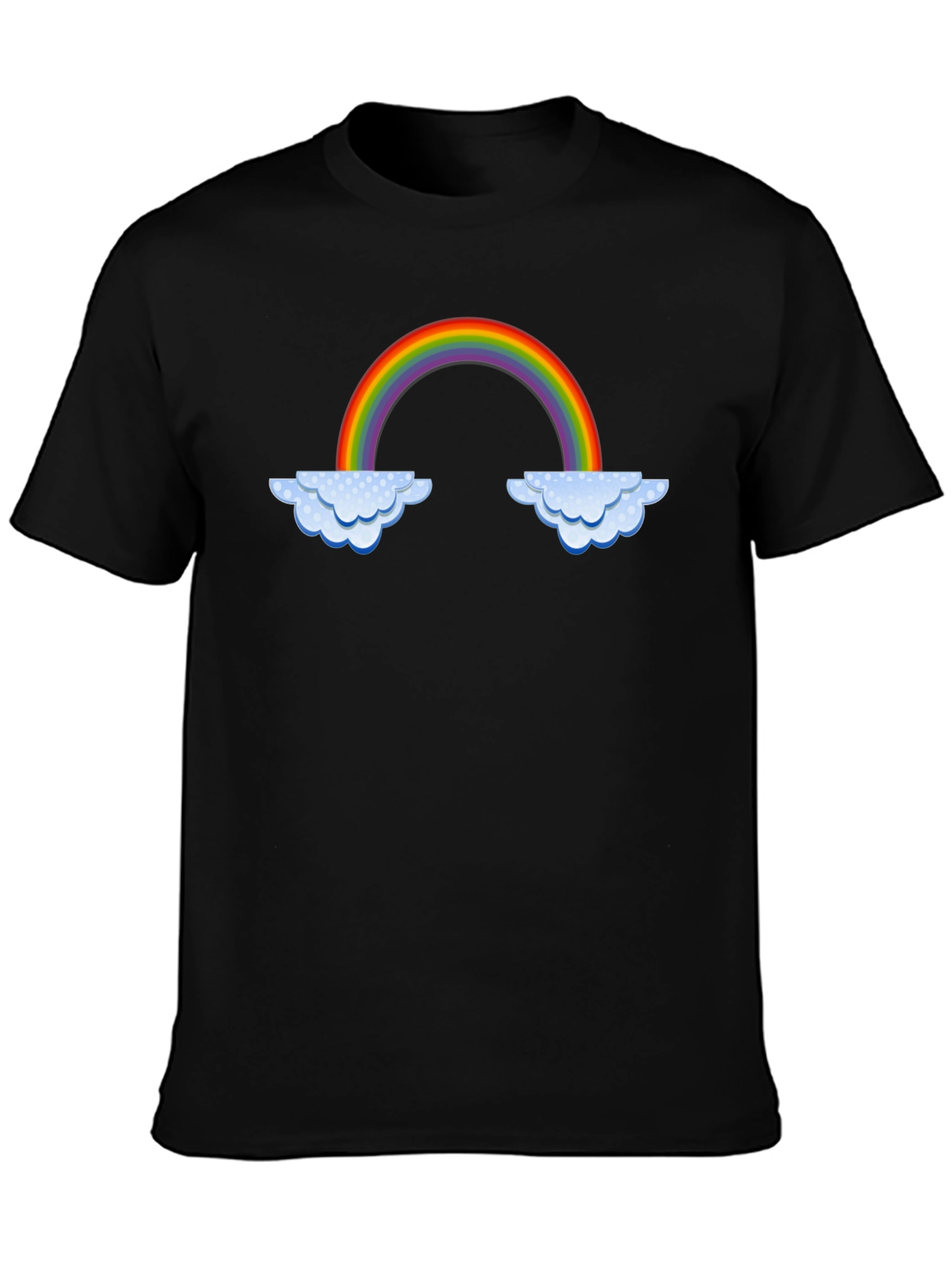 Black Rainbow Cloud Graphic T-Shirt - Black view 3