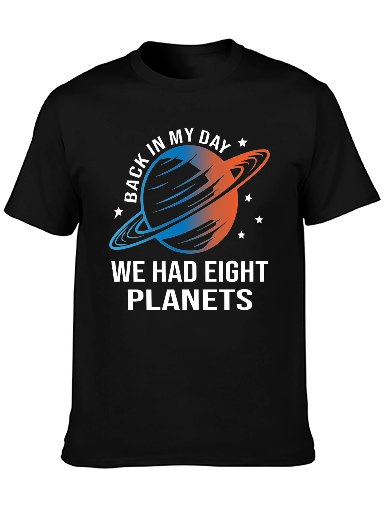 Black Eight Planets T-Shirt - Retro Space Tee view 3