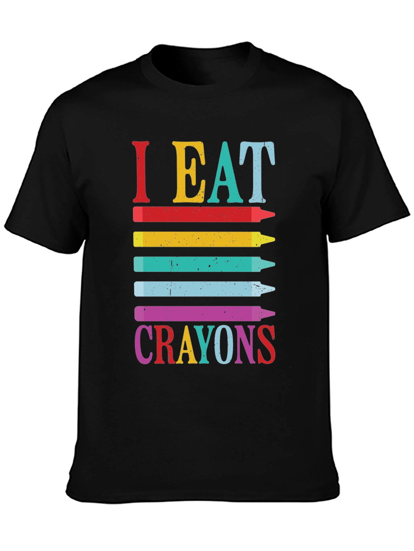 Black I Eat Crayons Graphic Tee - Funny Adult Humor Shirt view 3