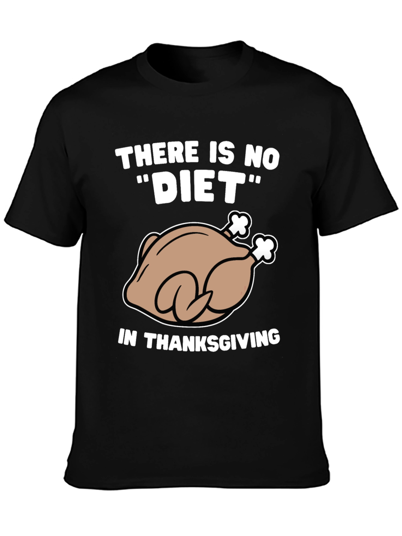 Black Thanksgiving Turkey Diet Humor T-Shirt view 3