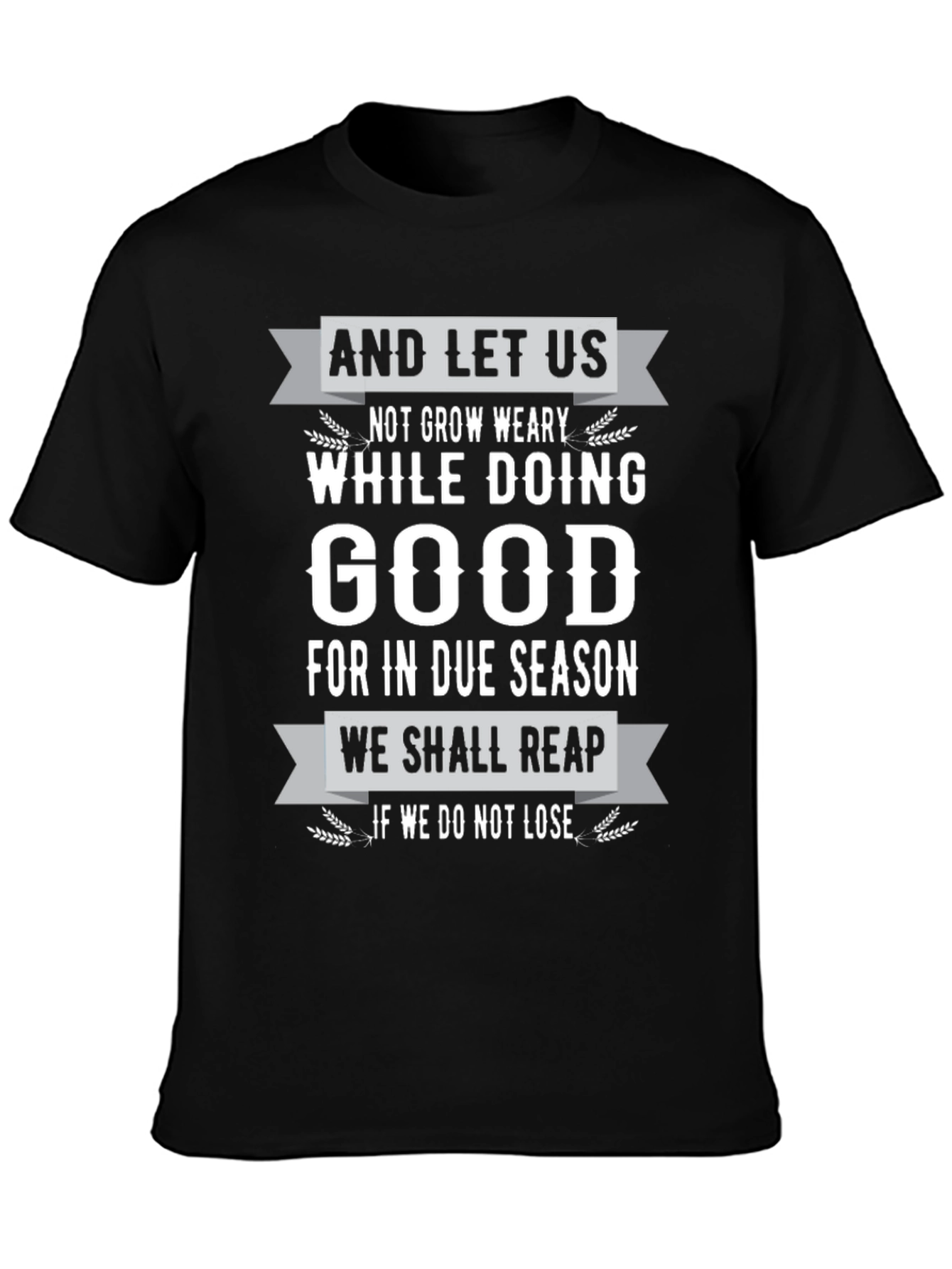 Black Inspirational 'Good' Black T-Shirt view 3