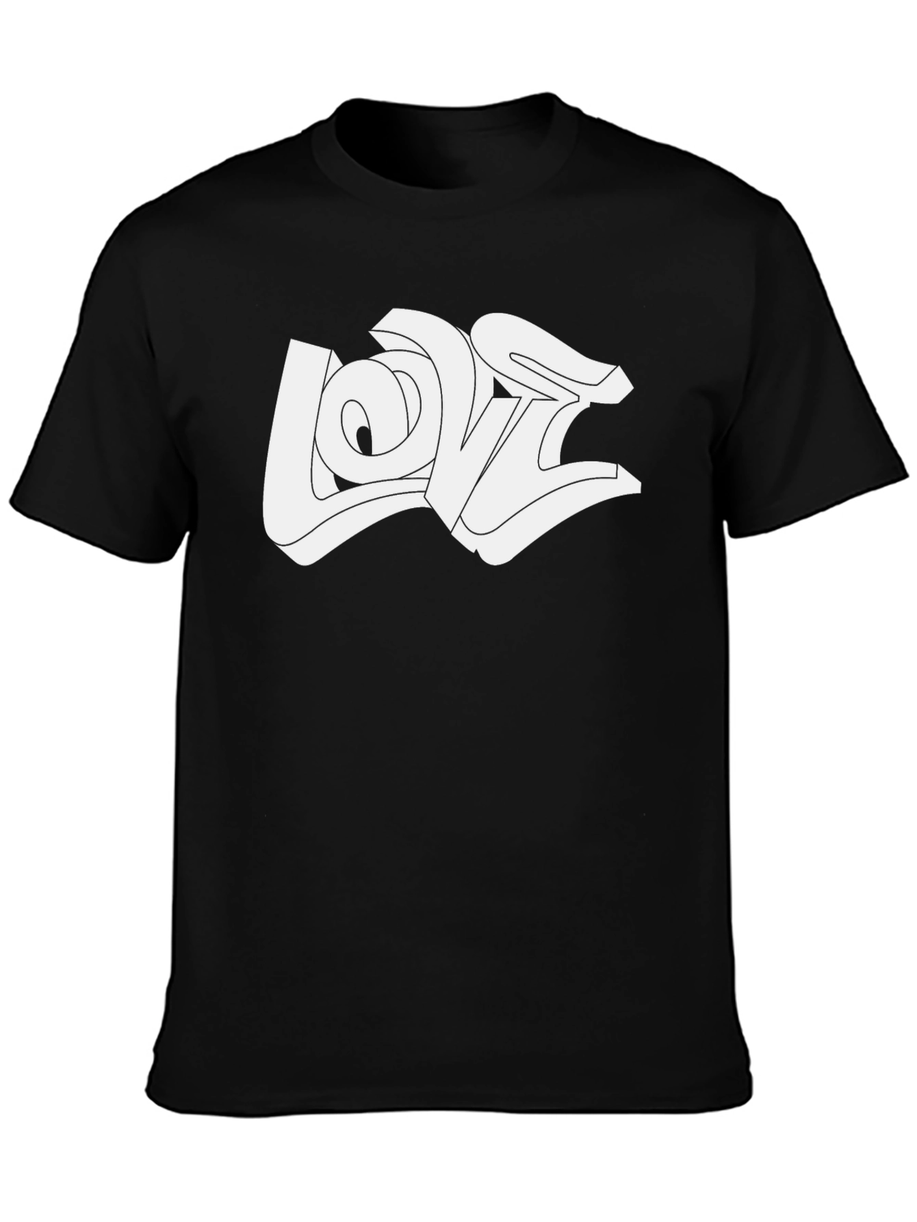 Black Love Graffiti Style T-Shirt - Bold Streetwear view 3