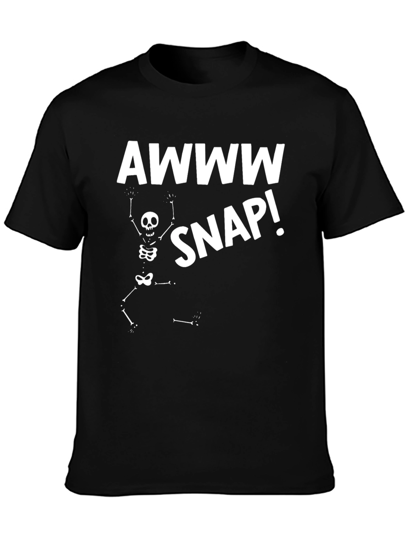 Black Awww Snap! Skeleton Graphic Tee view 3