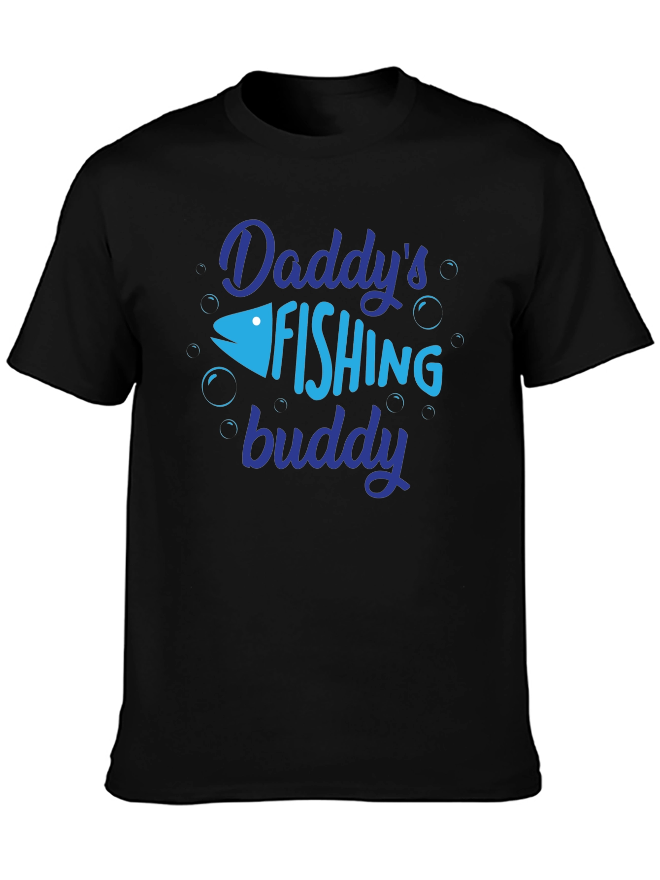 Black Daddy's Fishing Buddy T-Shirt - Perfect for Fishing Trips! view 3