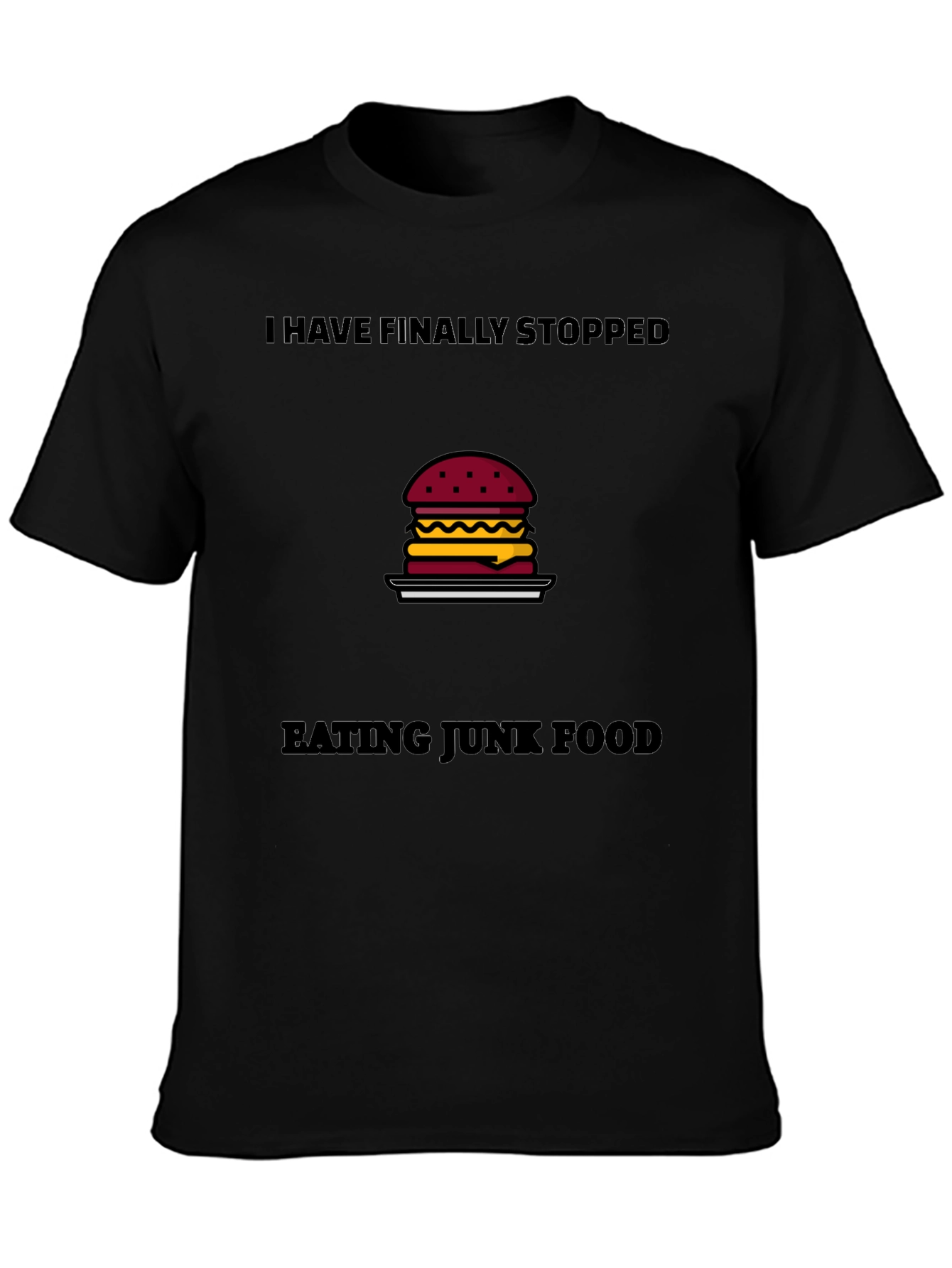 Black Funny Diet T-Shirt: I Have Finally Stopped Eating Junk Food view 3
