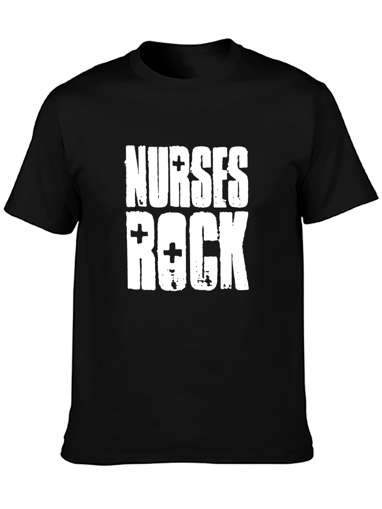 Black Nurses Rock Graphic T-Shirt - Black Crew Neck view 3