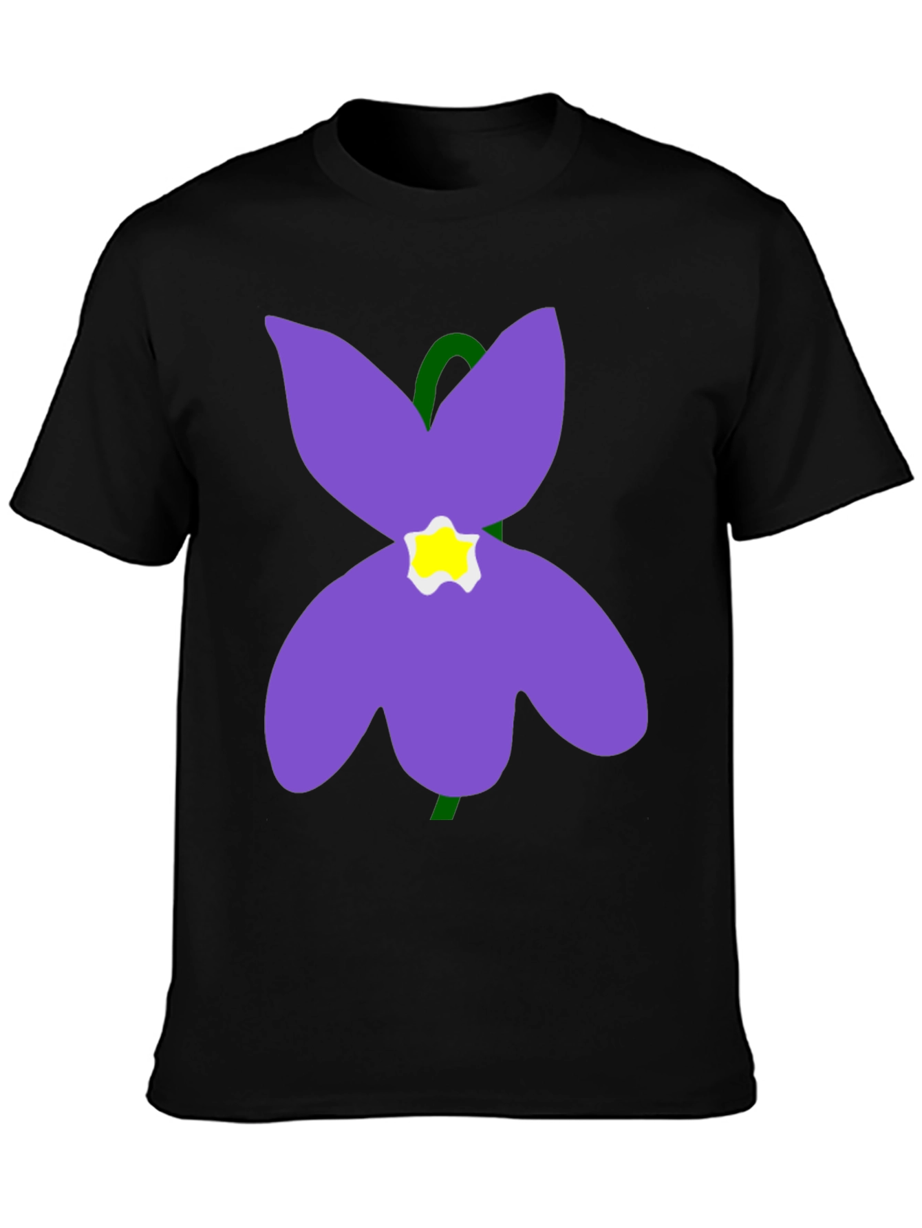 Black Flower Graphic T-Shirt - Soft Cotton Casual Wear view 3