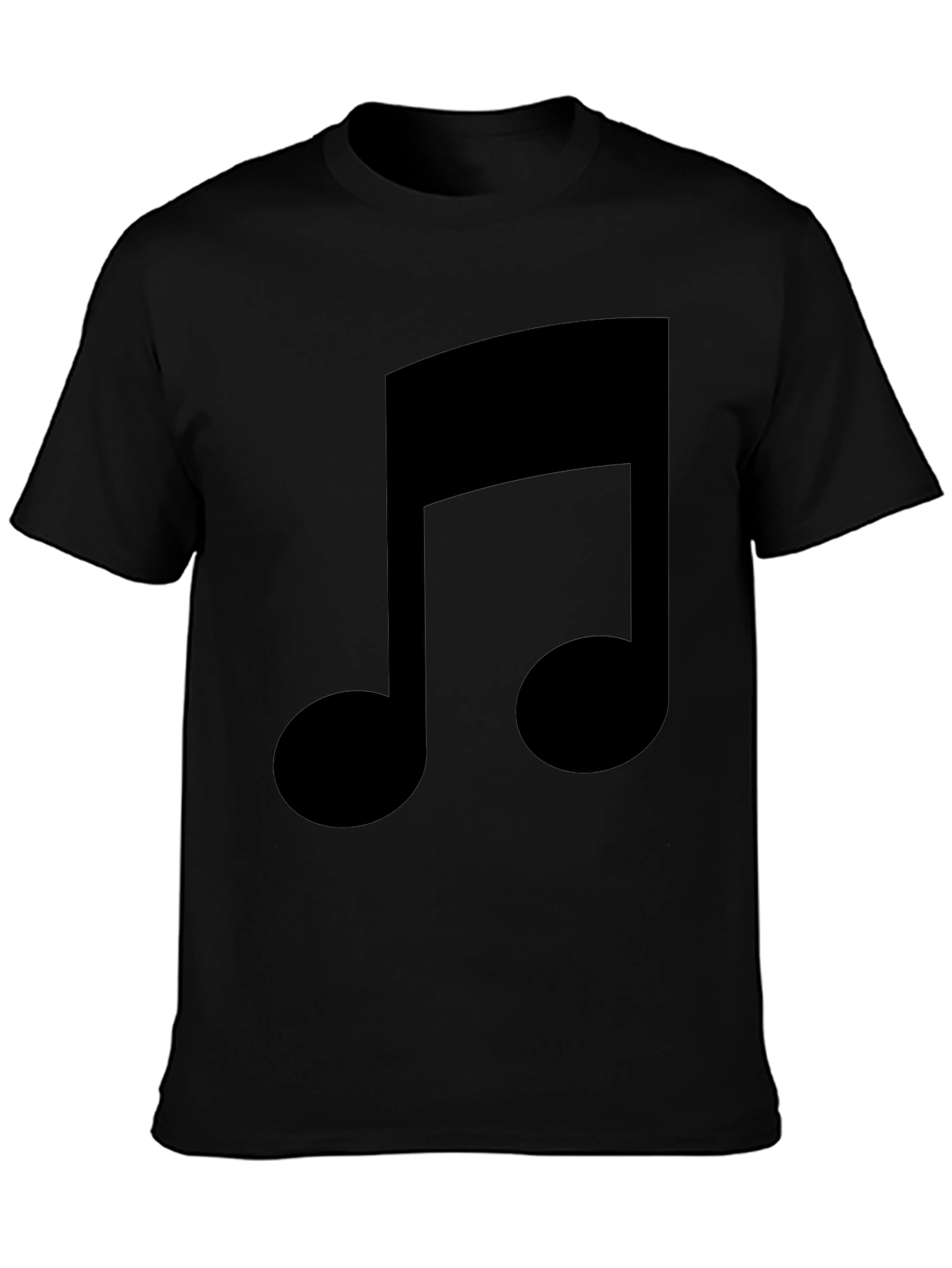 Black Music Note Graphic Tee - Stylish Black T-Shirt view 3