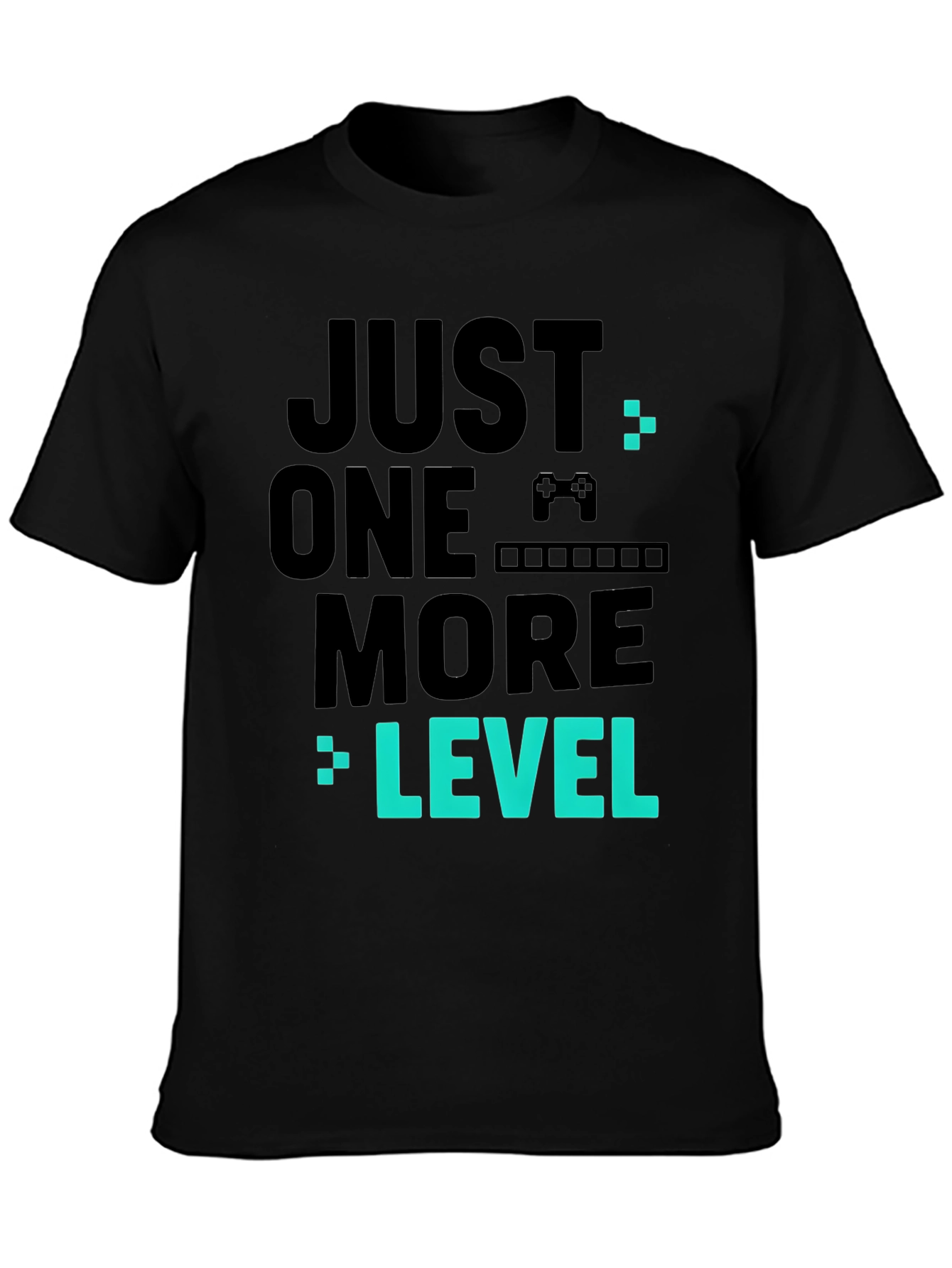 Black Just One More Level Black Gaming T-Shirt view 3